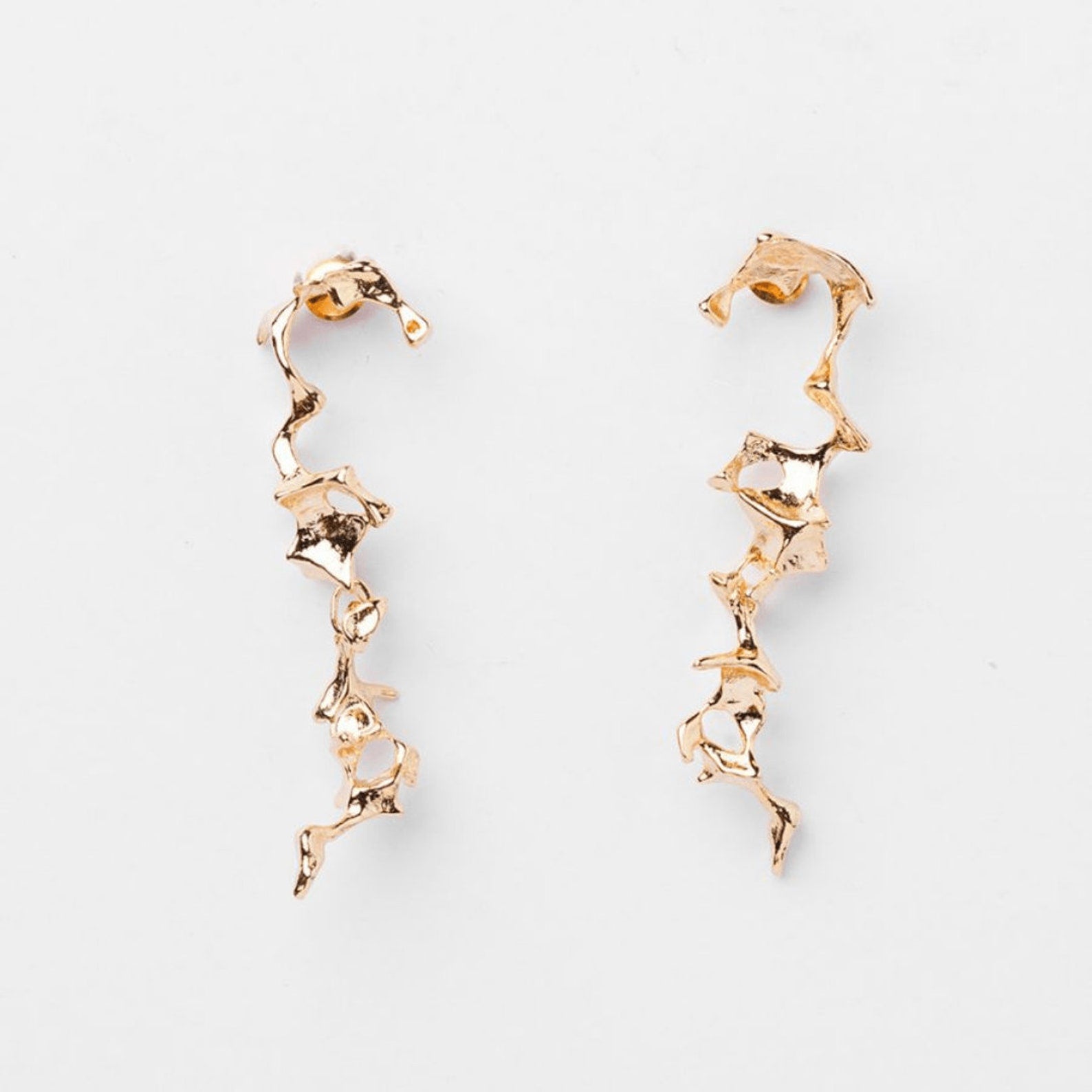 Abstract Gold Statement Earrings