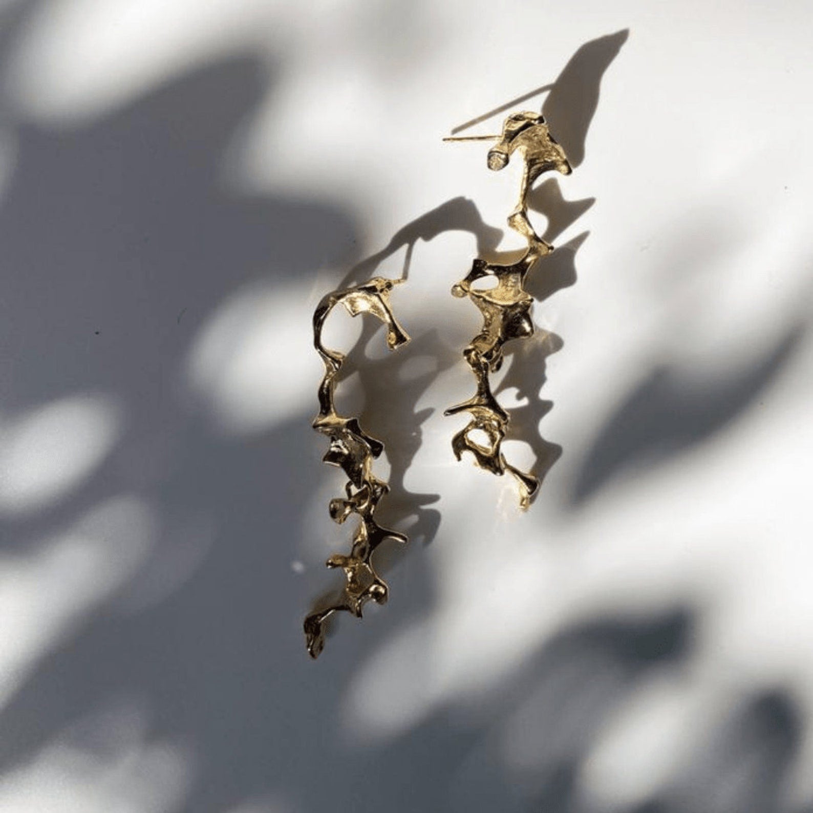 Abstract Gold Statement Earrings