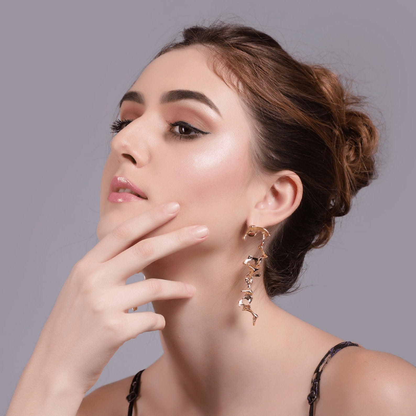 Abstract Gold Statement Earrings