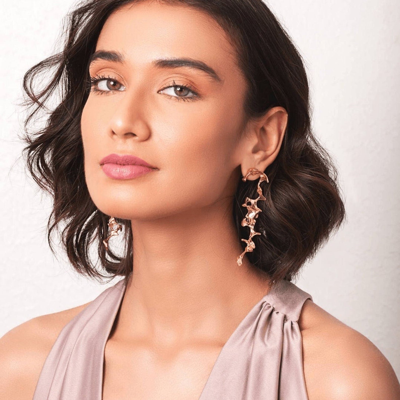 Abstract Gold Statement Earrings