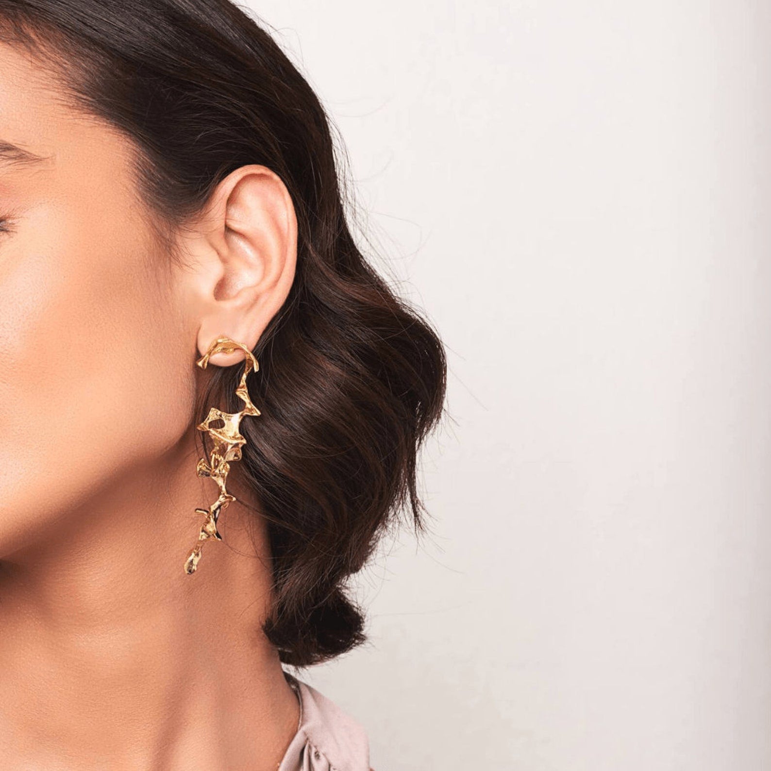 Abstract Gold Statement Earrings