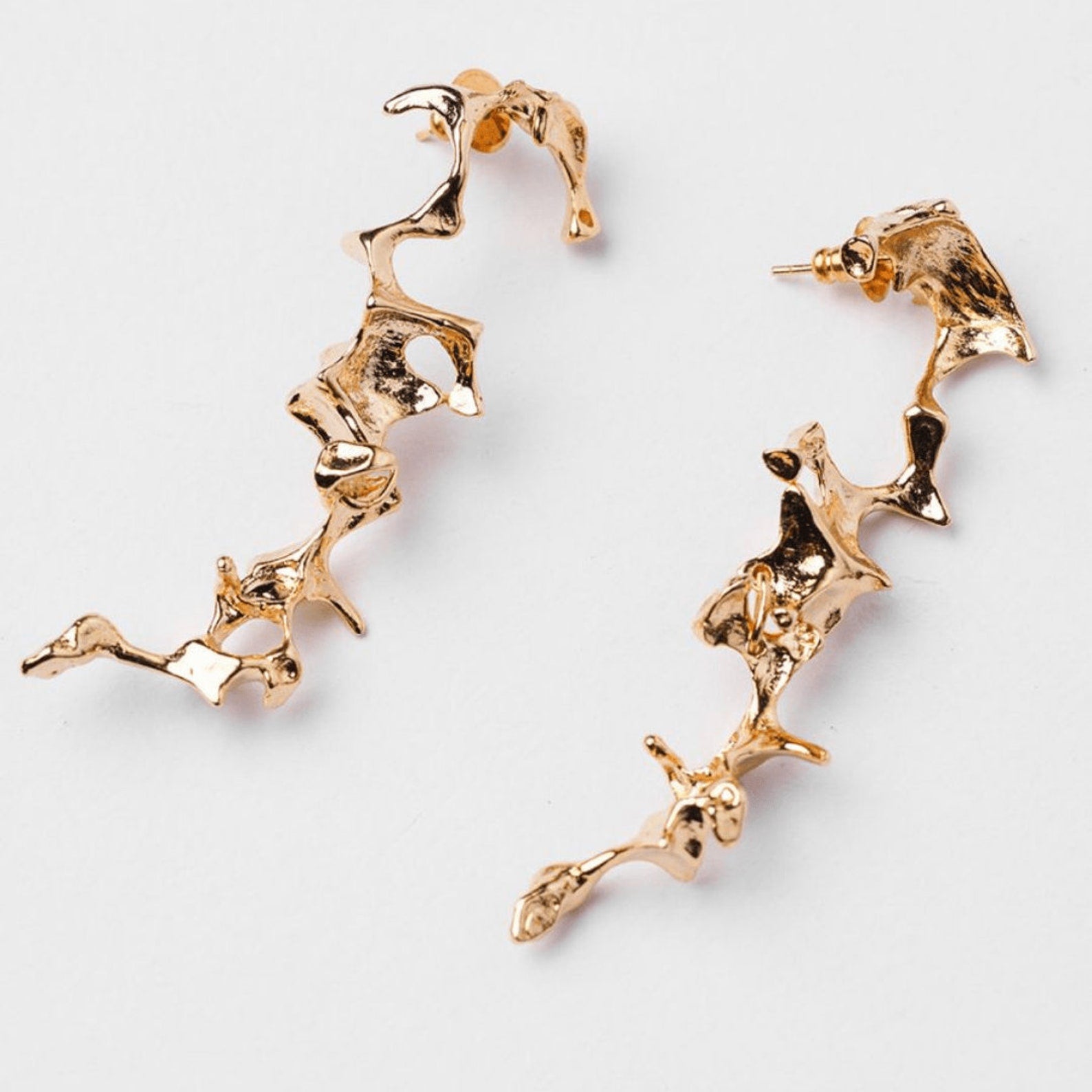 Abstract Gold Statement Earrings