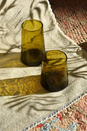 Recycled Moroccan Amber Highball Glasses - Set of 6