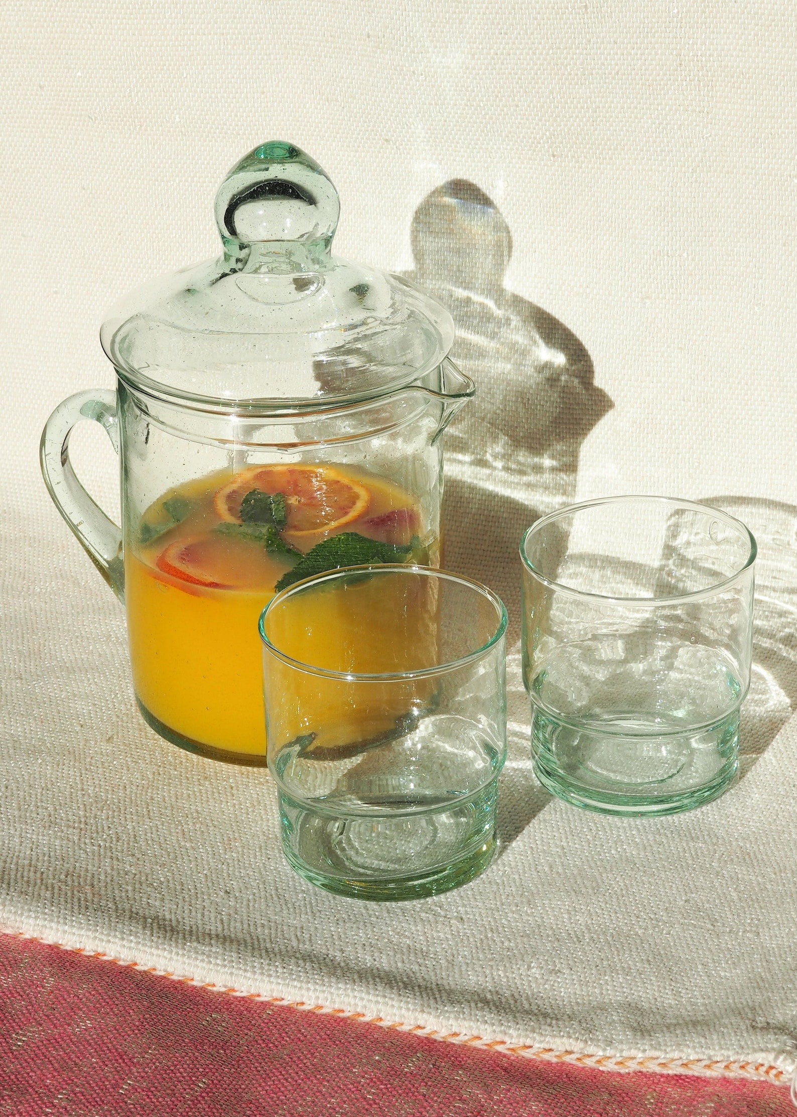 Recycled Moroccan Stackable Half Pint/Pint Glass  - Tumbler set of 6