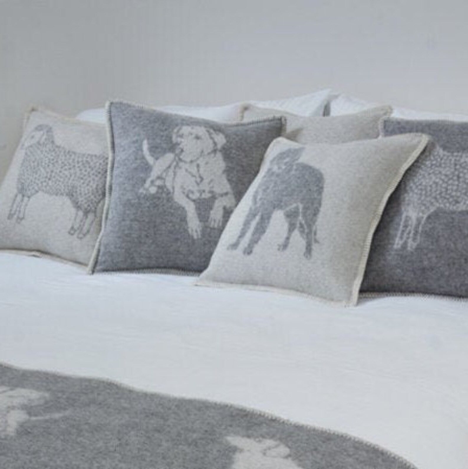 Dog Cushion Cover | Pure Wool Reversible Labrador Pillowcase |