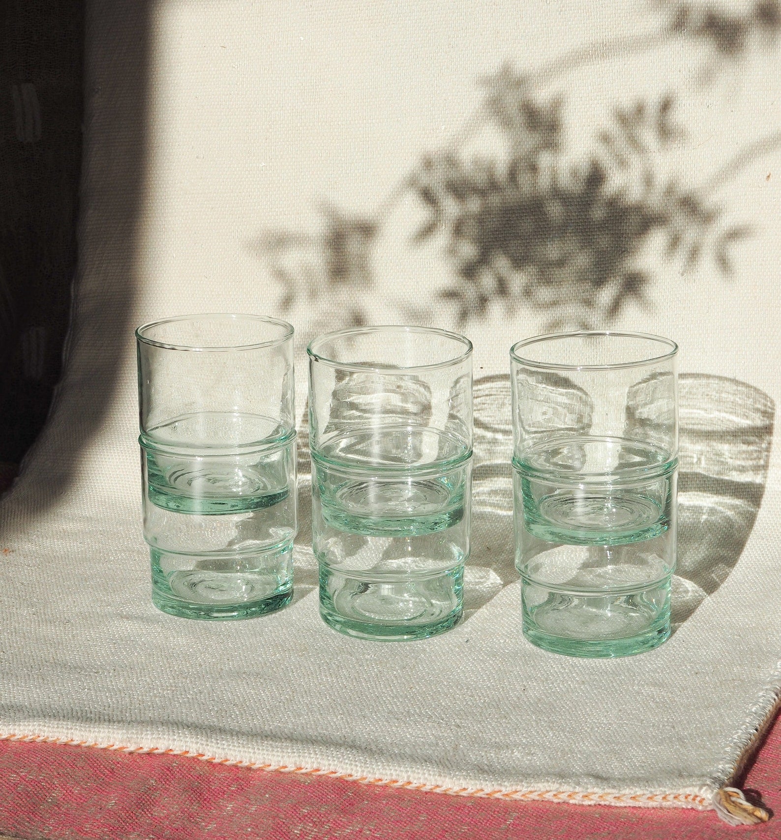 Recycled Moroccan Stackable Half Pint/Pint Glass  - Tumbler set of 6