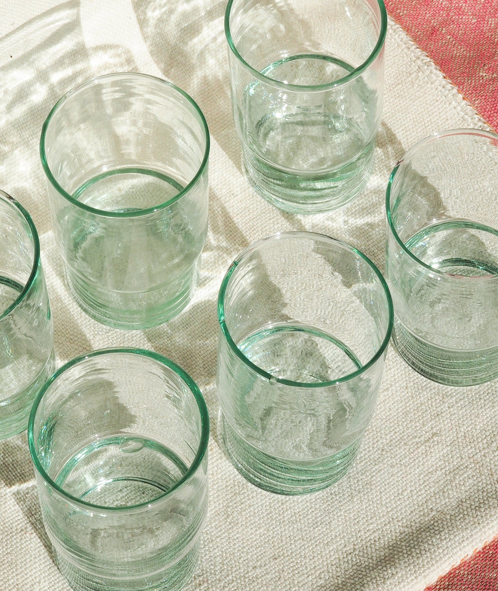 Recycled Moroccan Stackable Half Pint/Pint Glass  - Tumbler set of 6