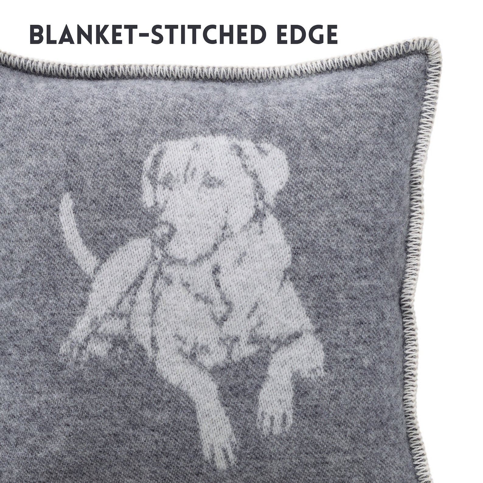 Dog Cushion Cover | Pure Wool Reversible Labrador Pillowcase |