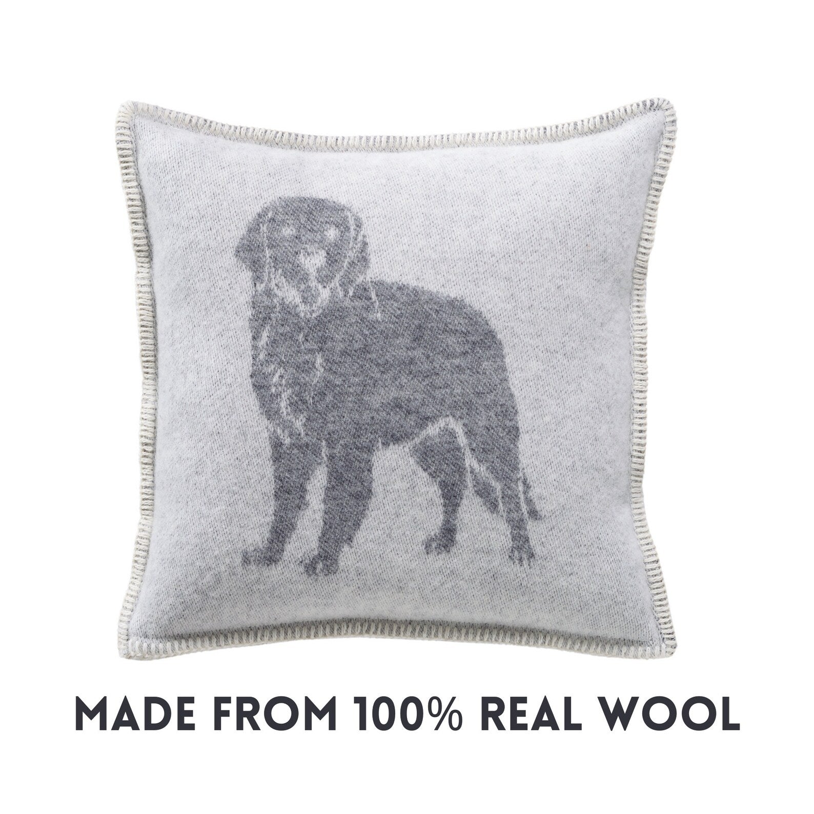 Dog Cushion Cover | Pure Wool Reversible Labrador Pillowcase |