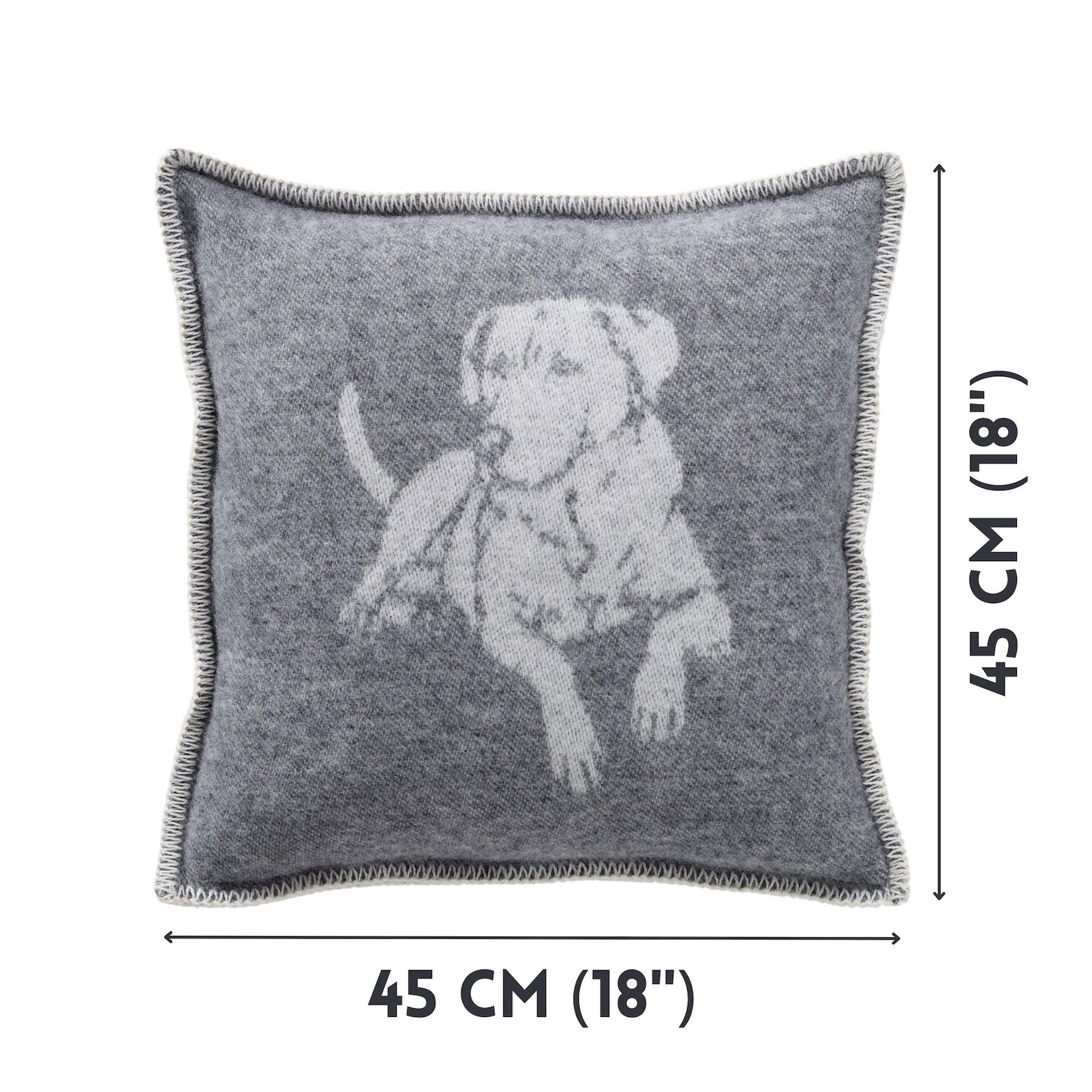 Dog Cushion Cover | Pure Wool Reversible Labrador Pillowcase |
