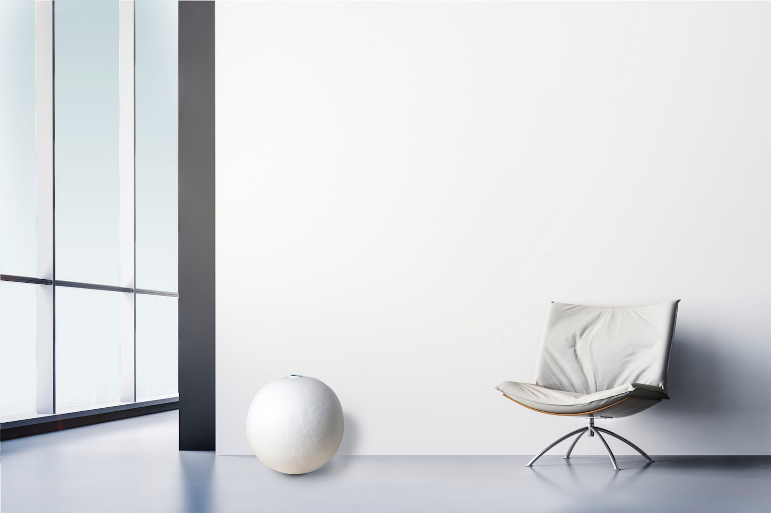 Extra Large White Floor Vase | Minimalist Ceramic Sphere Vase