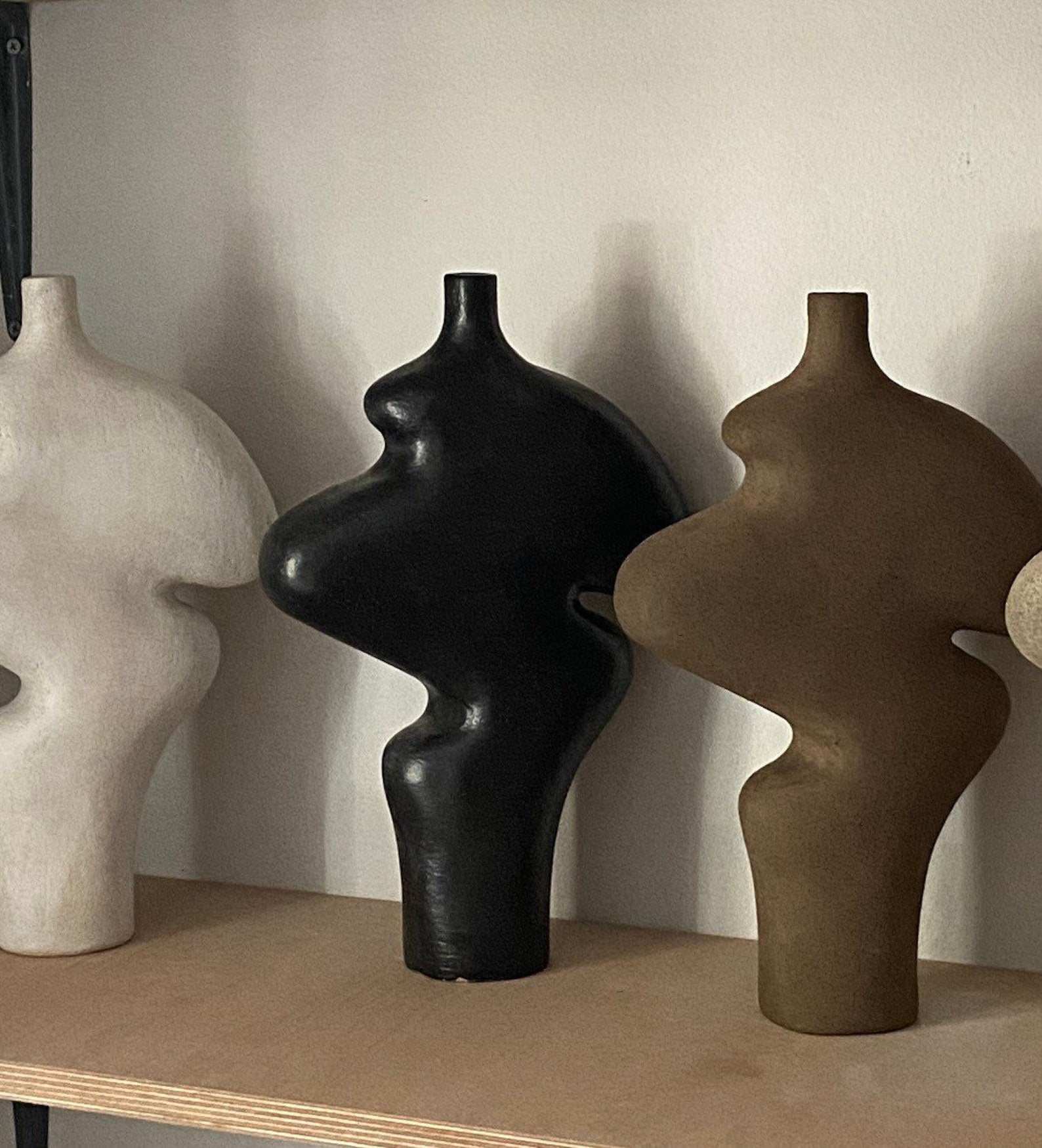 Handmade Ceramic Black Sculpture | Sculptural vase