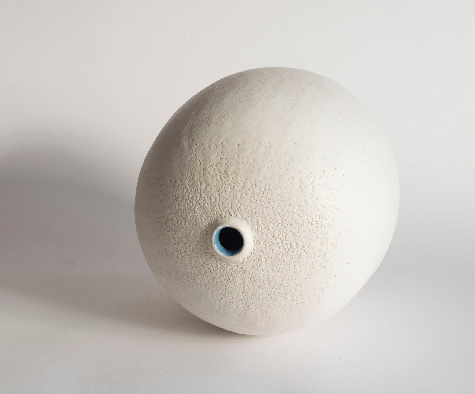 Handmade sculptural matte white ceramic vase