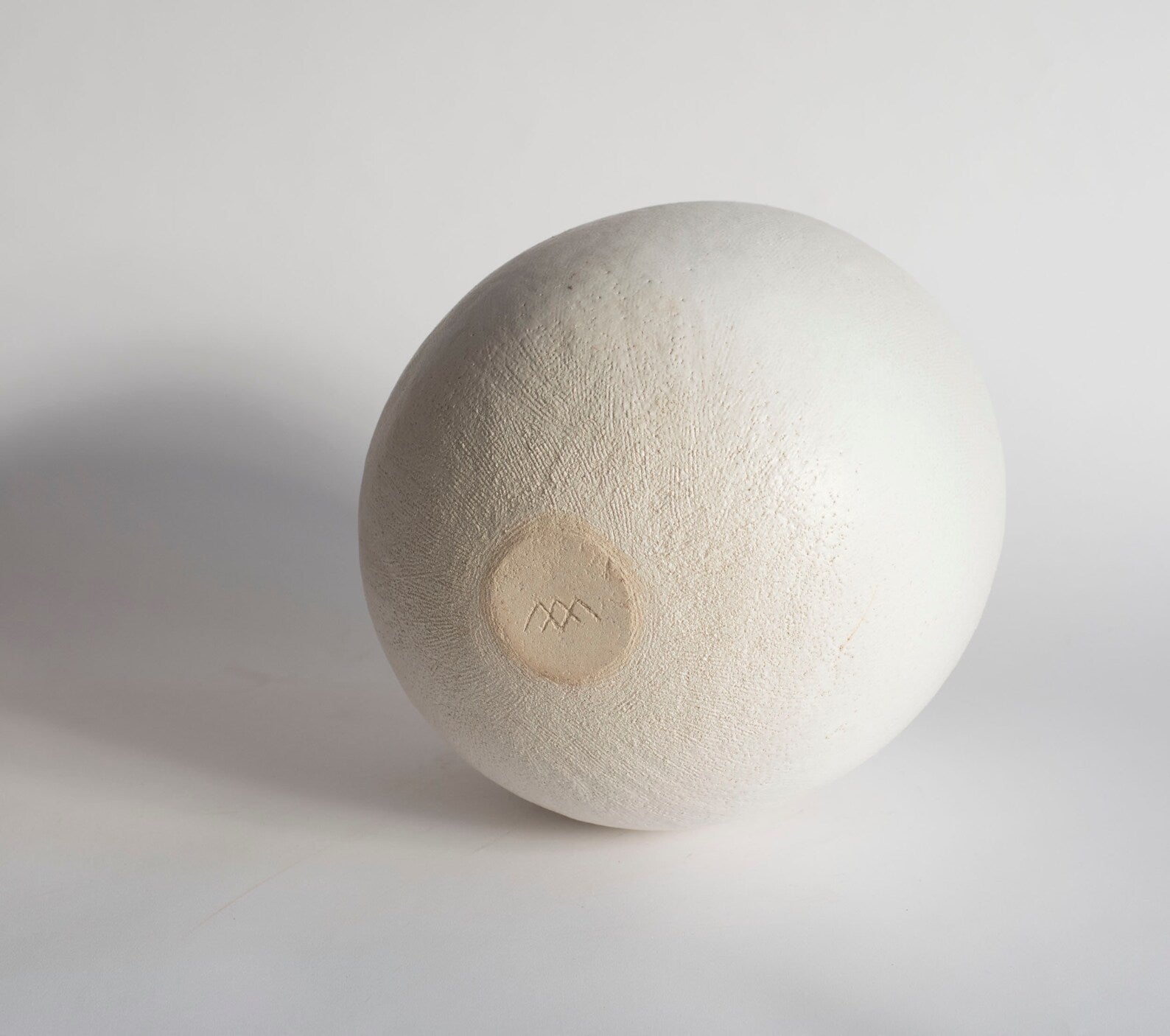 Handmade sculptural matte white ceramic vase
