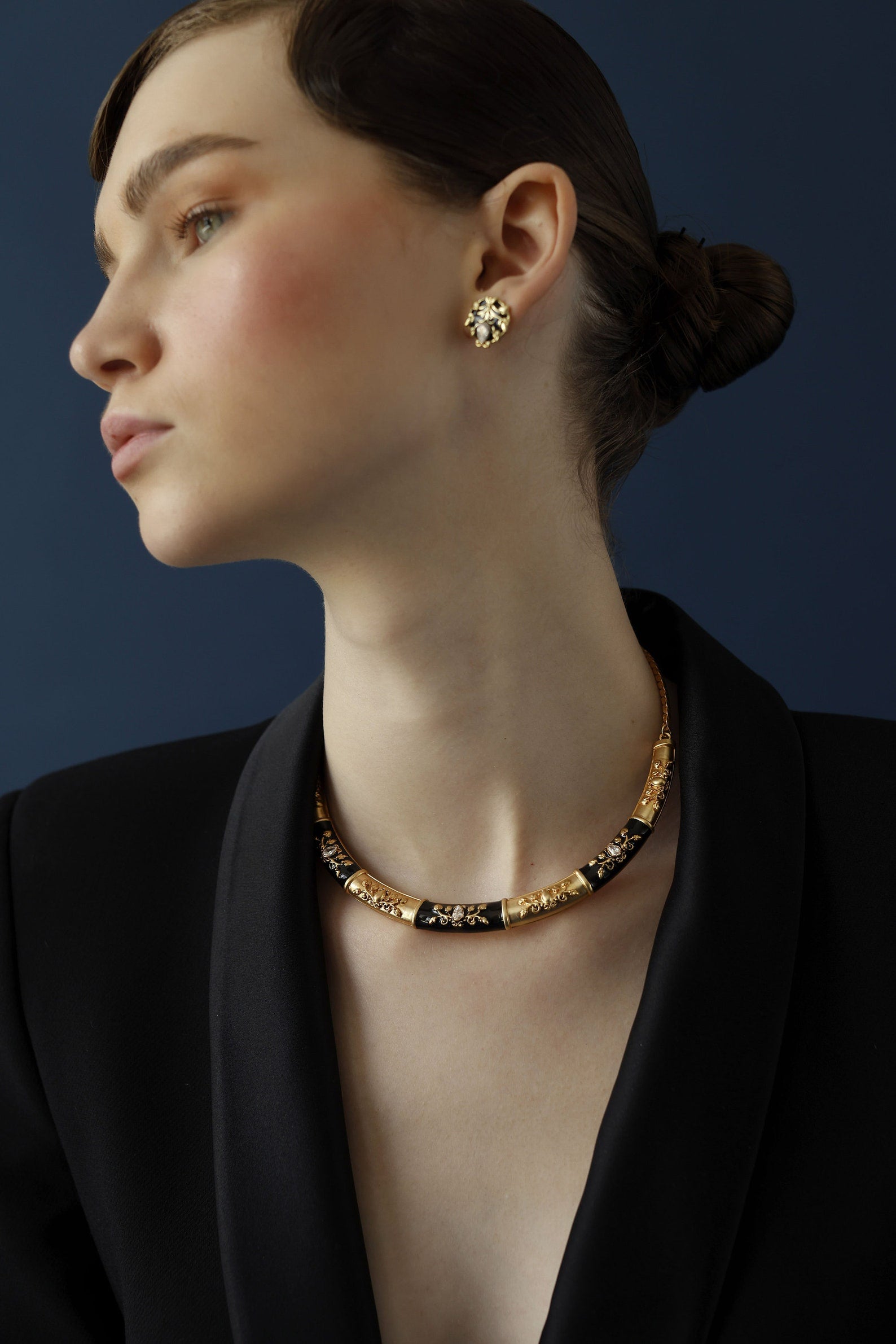 Vintage necklace- Statement Enamel Necklace