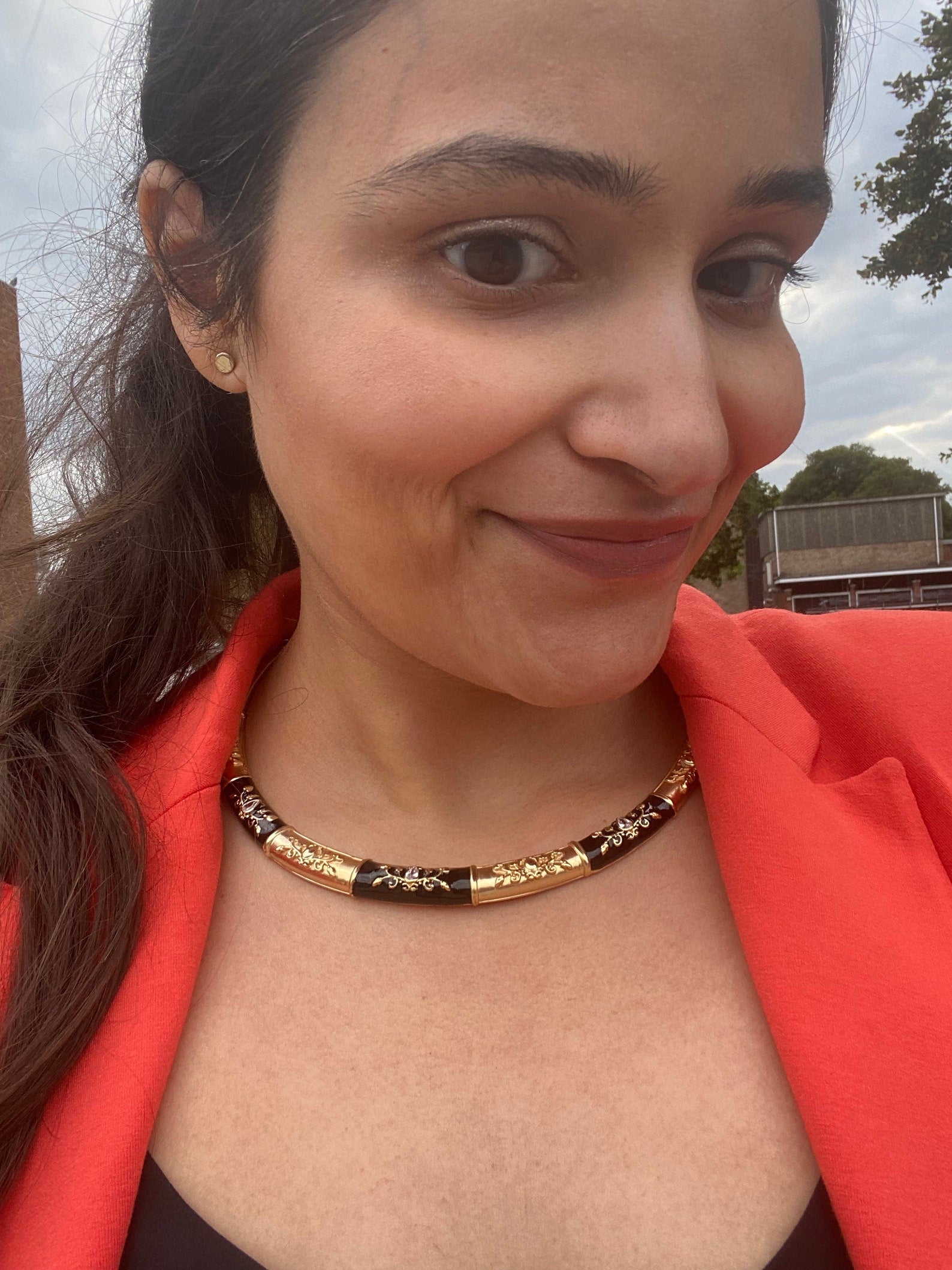 Vintage necklace- Statement Enamel Necklace