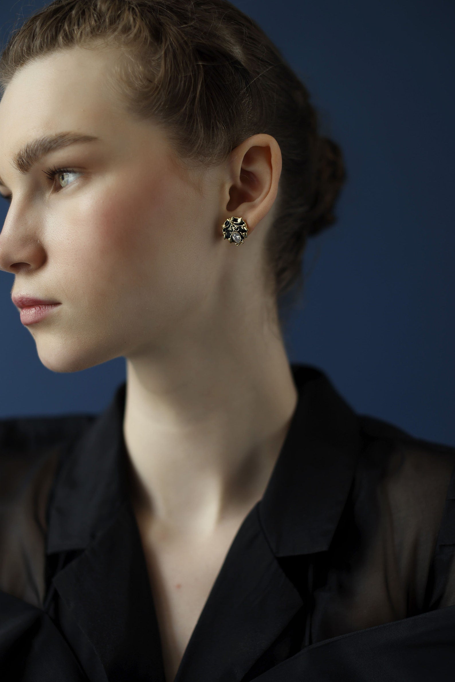 Black Stud earrings | Victorian earrings