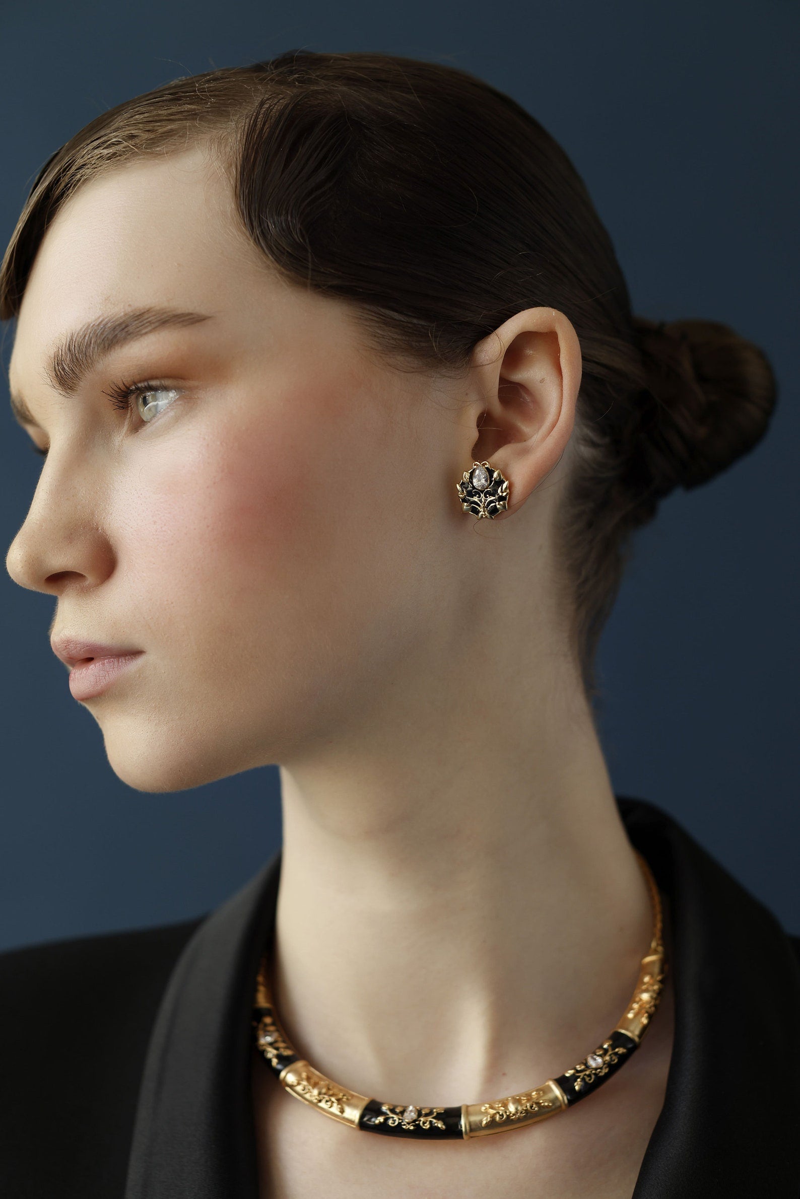 Black Stud earrings | Victorian earrings