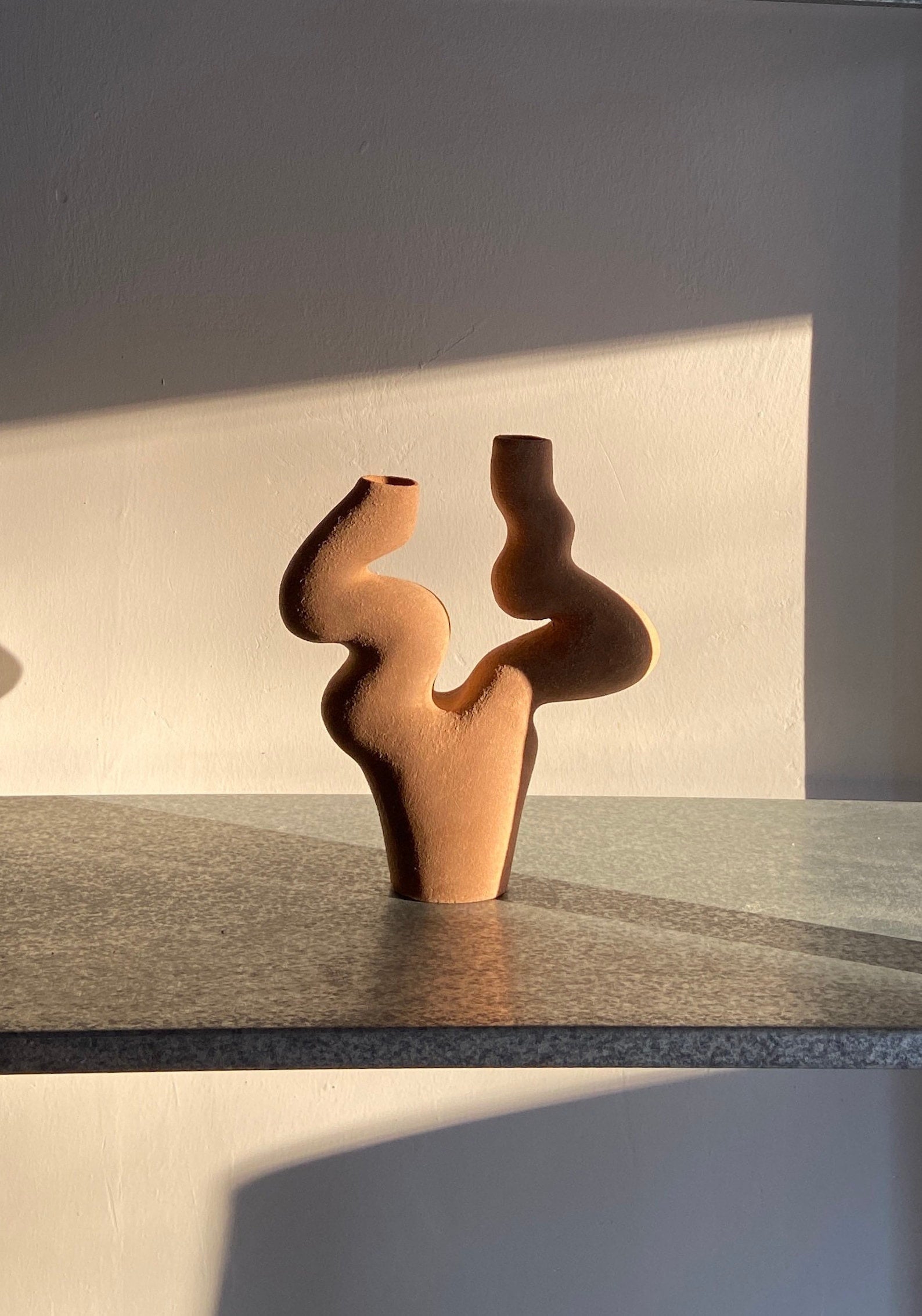 Abstract Ceramic Candlestick | Sculptural Candle holder
