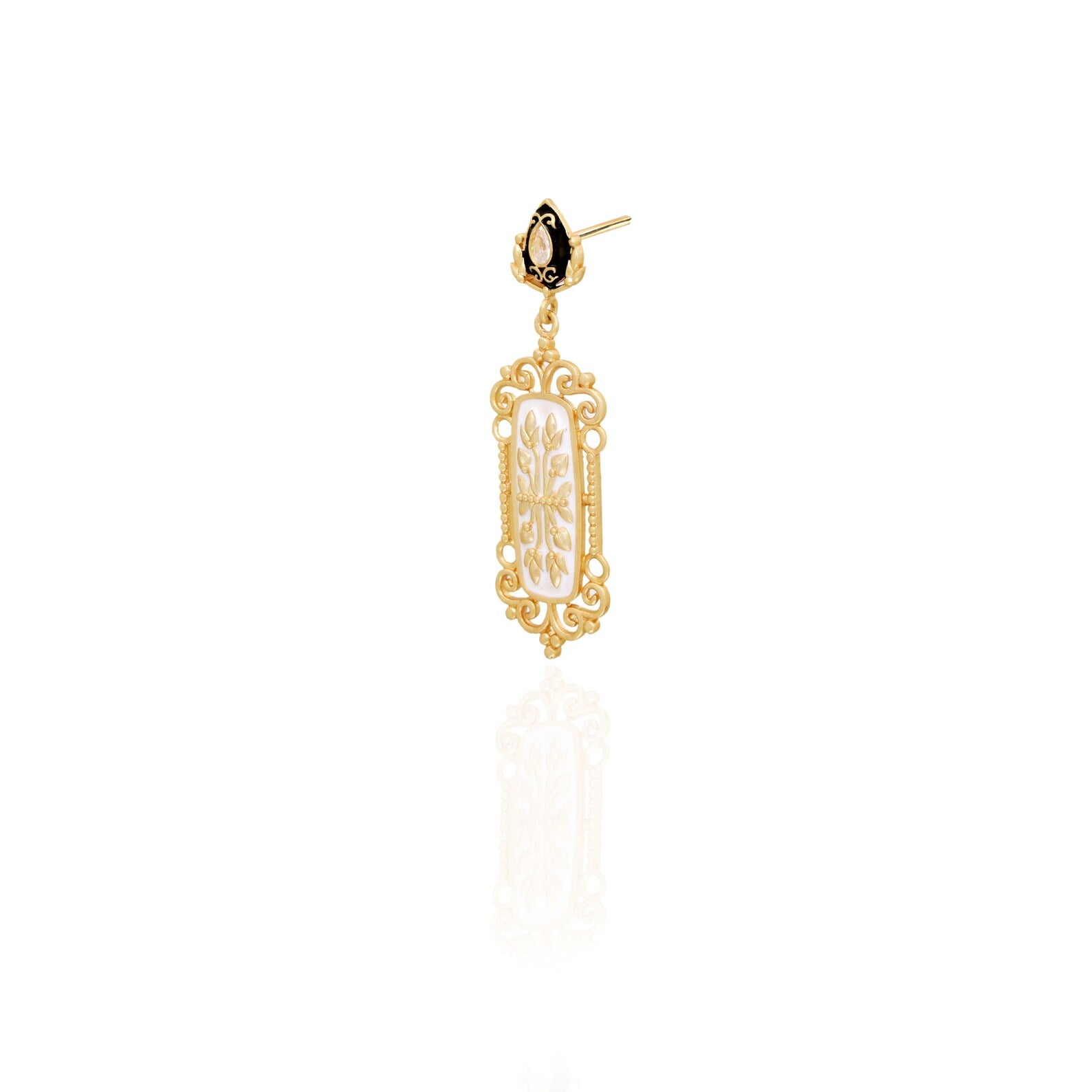 Long Enamel Earrings | Statement Baroque Earrings