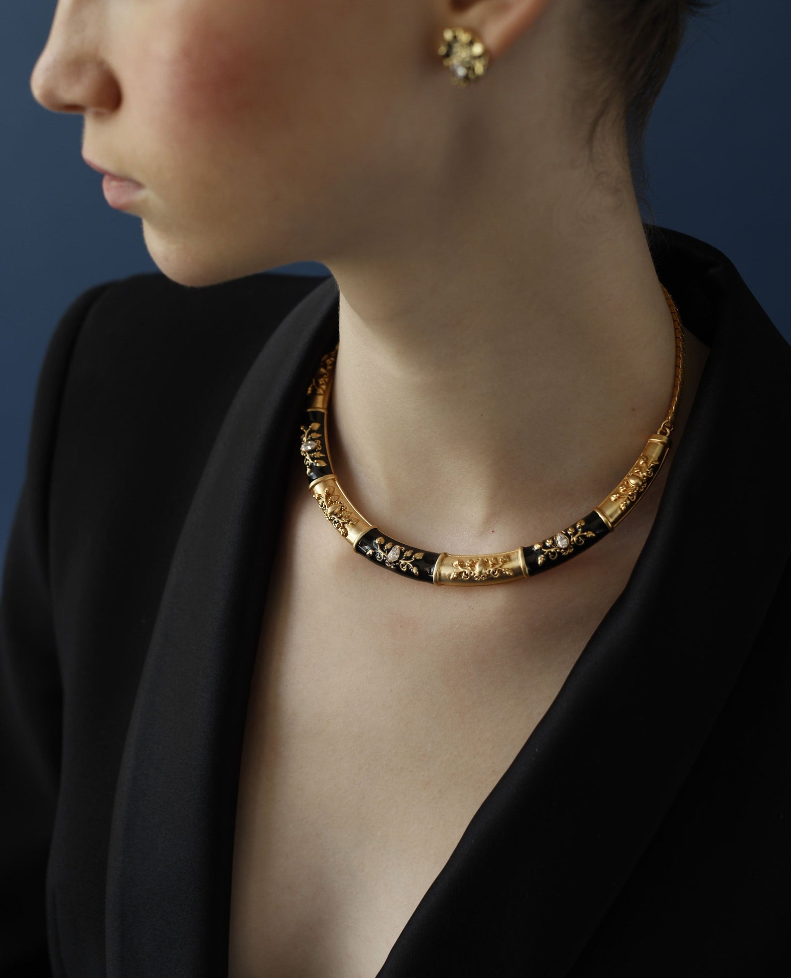 Vintage necklace- Statement Enamel Necklace