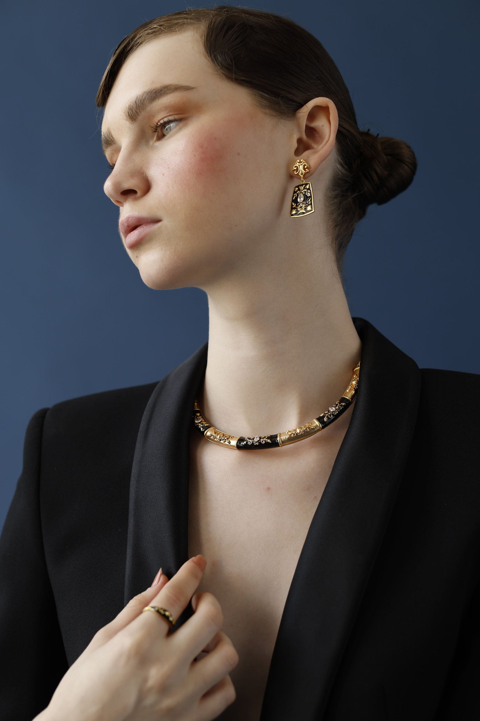 Vintage necklace- Statement Enamel Necklace