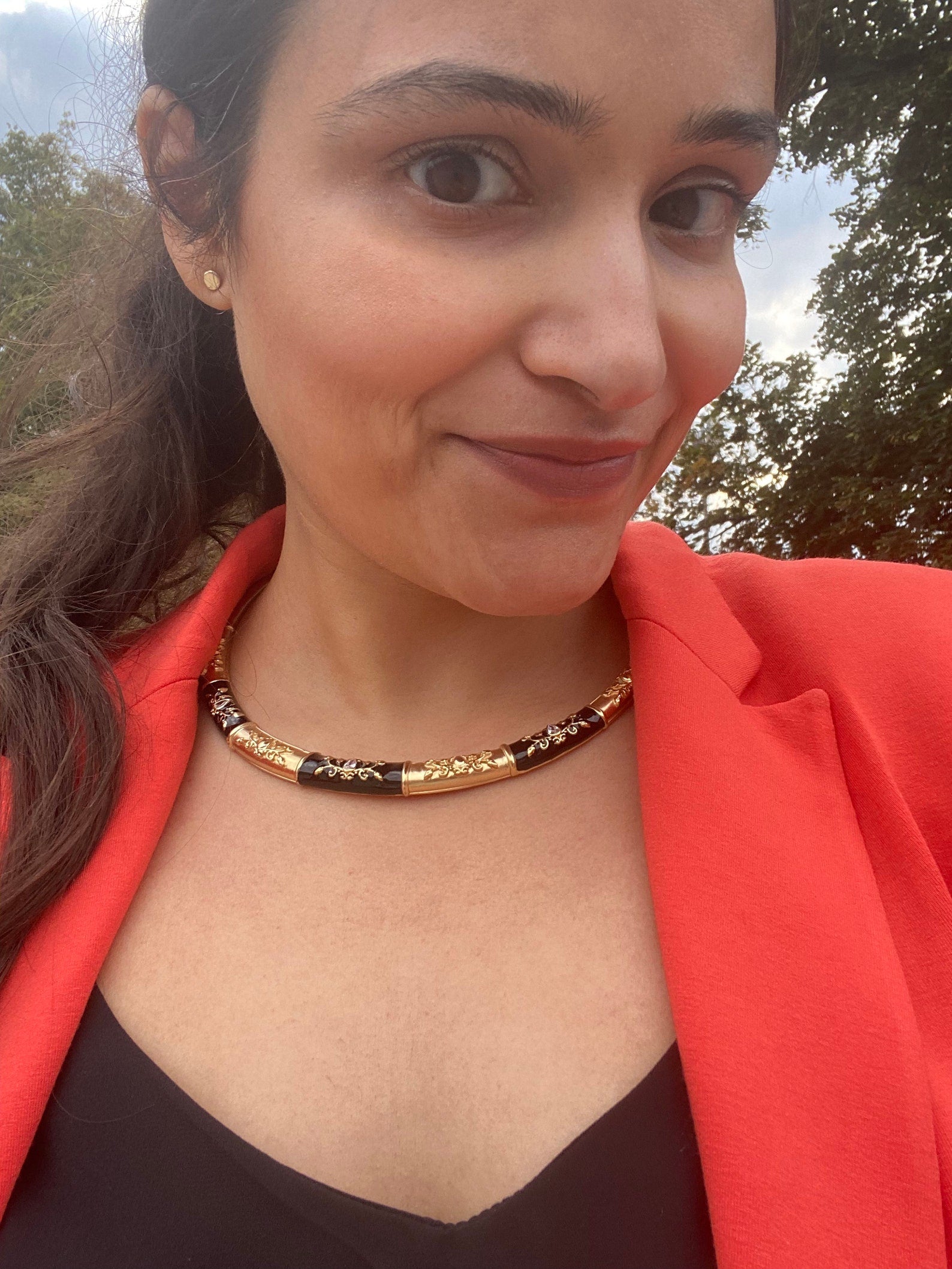 Vintage necklace- Statement Enamel Necklace