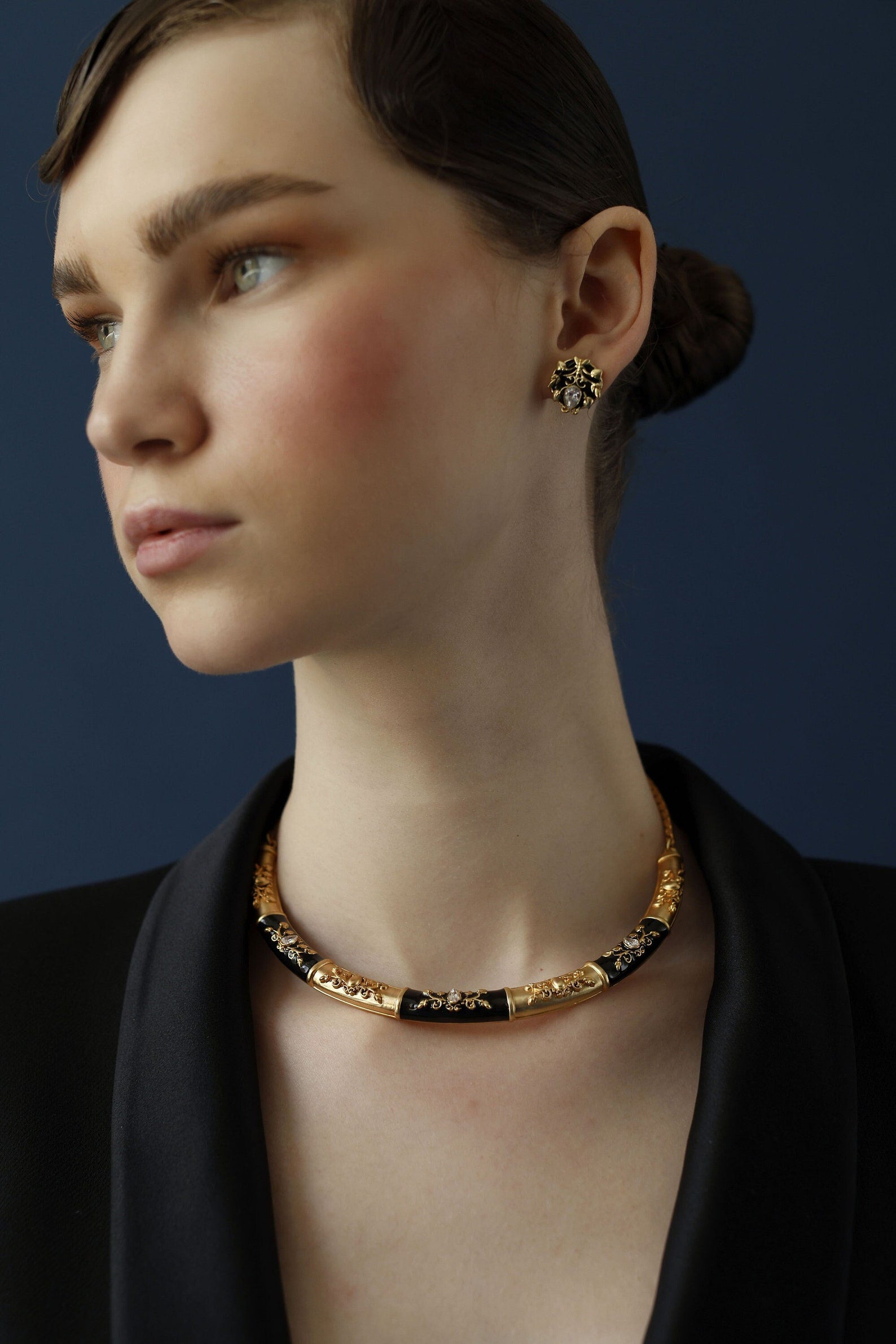 Vintage necklace- Statement Enamel Necklace