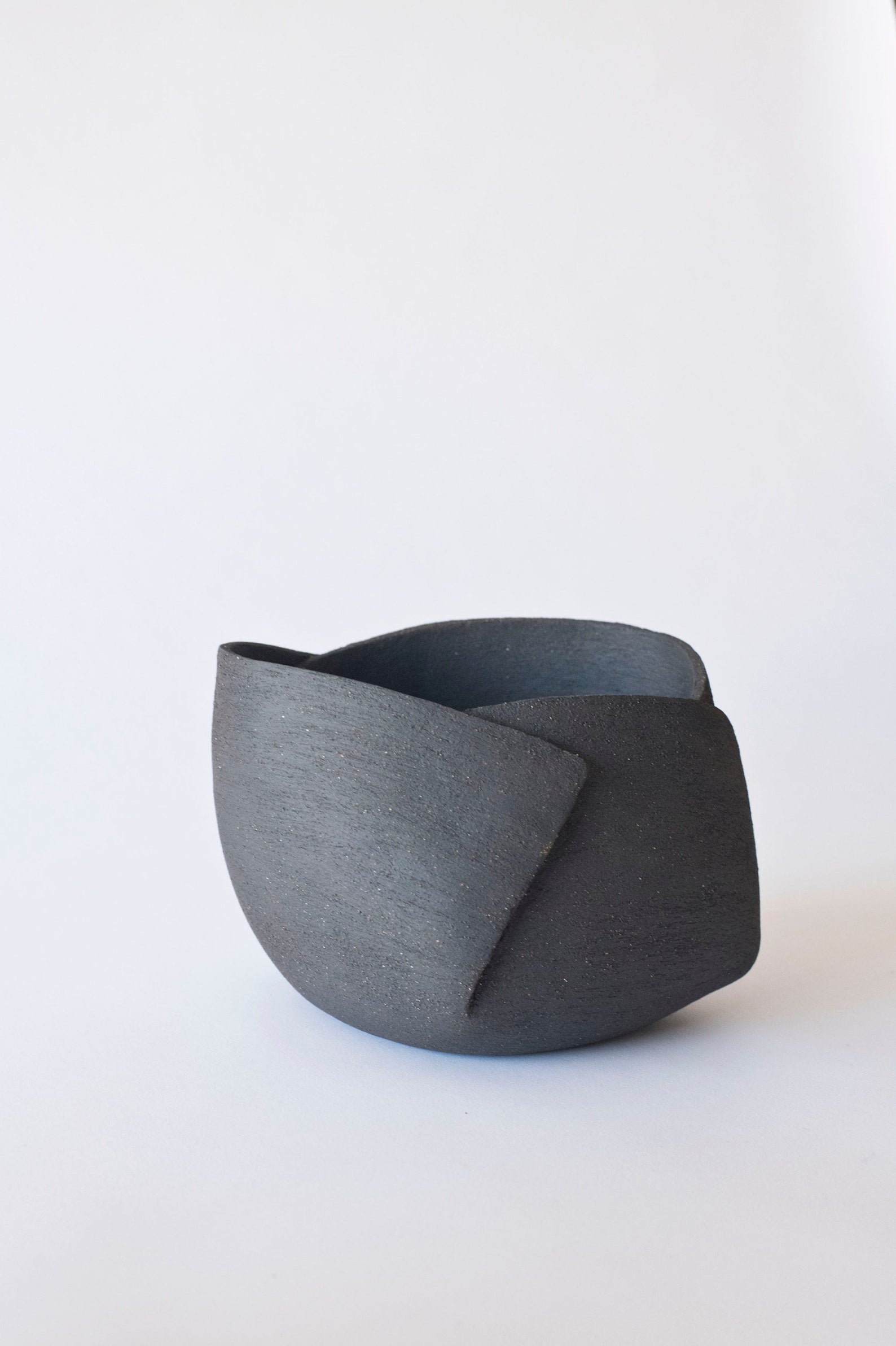 Original modern natural art ceramic black vase