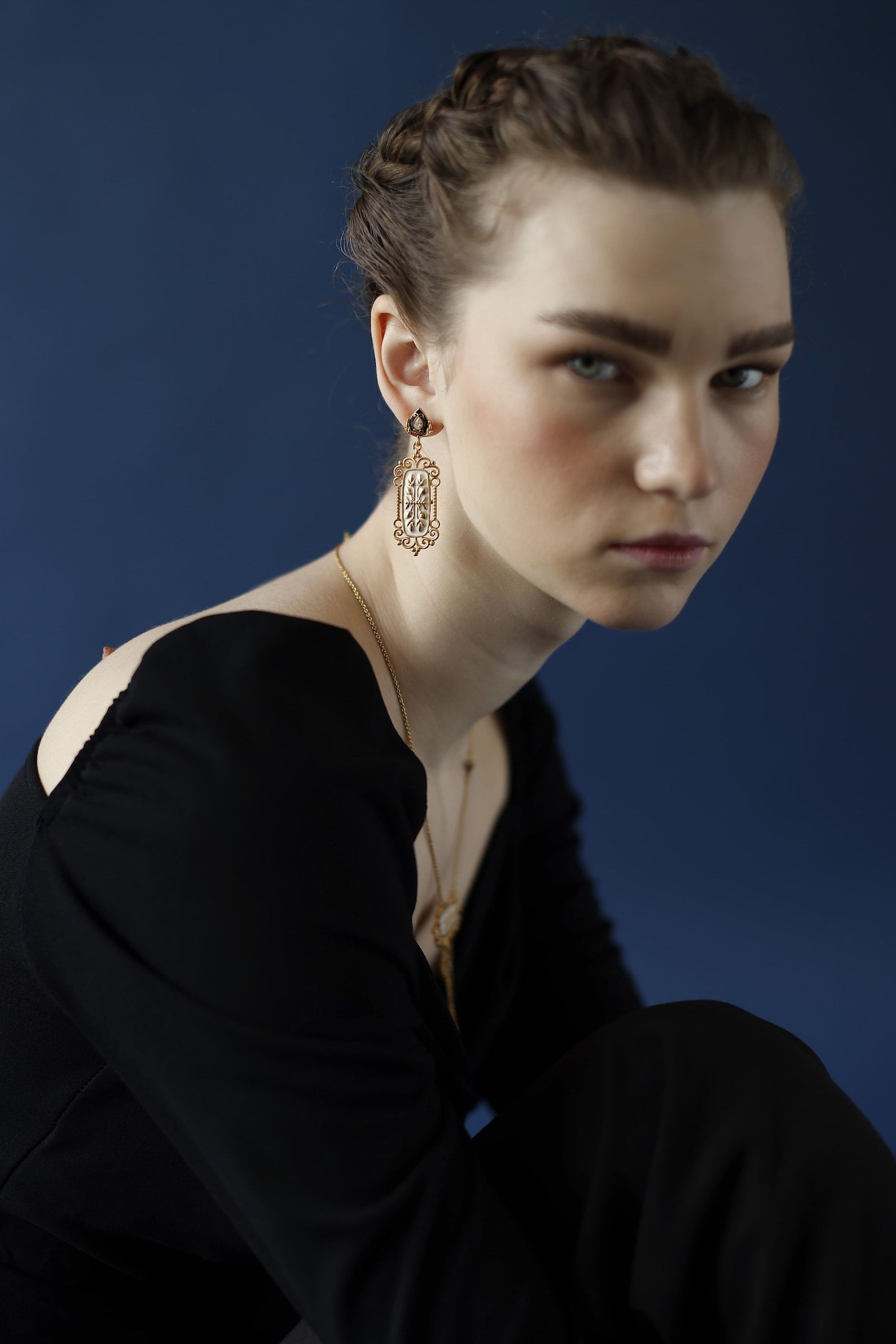 Long Enamel Earrings | Statement Baroque Earrings