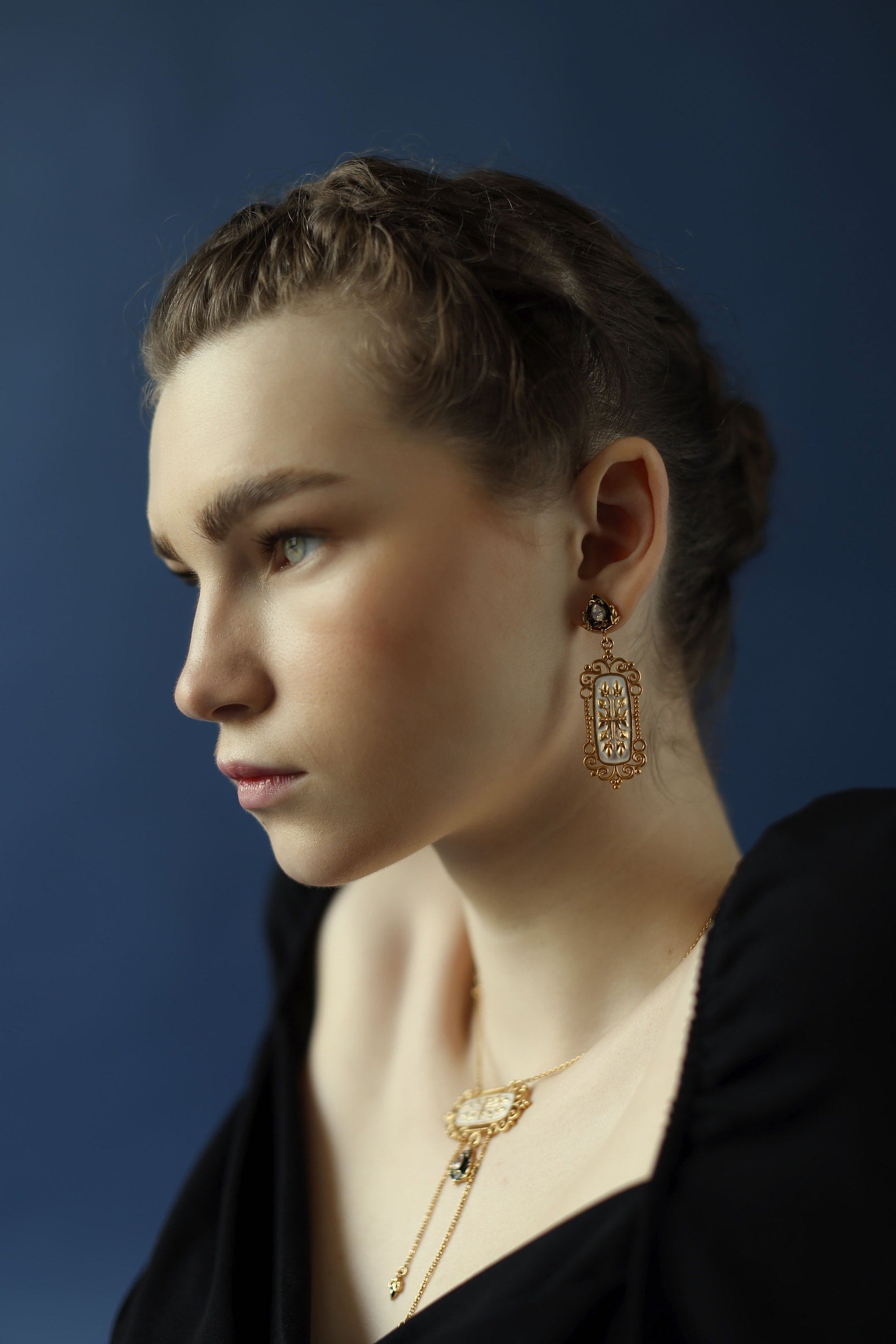 Long Enamel Earrings | Statement Baroque Earrings