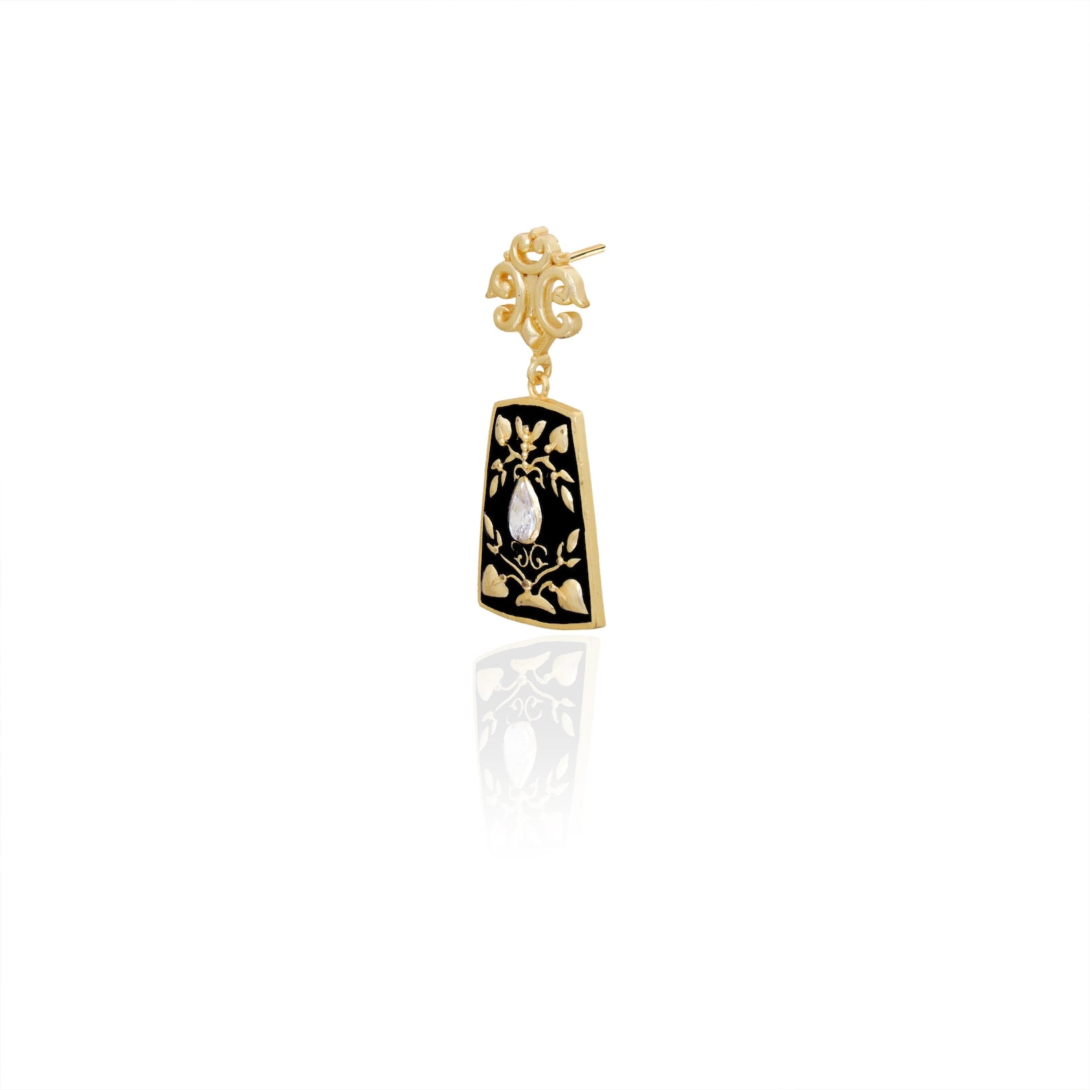 Classic Vintage Earrings | Black Enamel Earrings