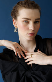 Classic Vintage Earrings | Black Enamel Earrings