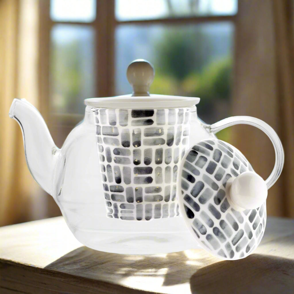 Unique Scandi Home Teapot, 600ml Borosilicate Glass Teapot