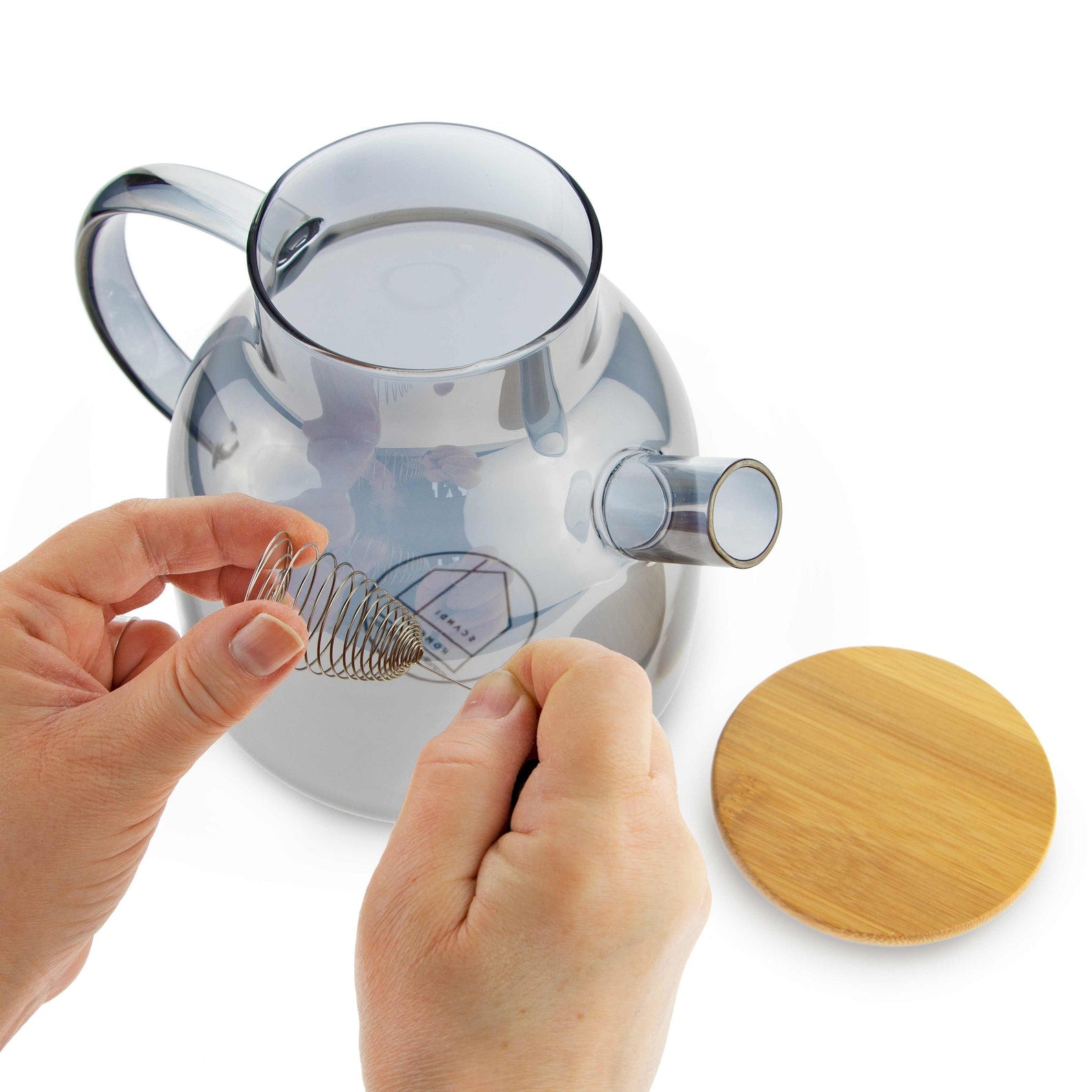 1.2L Borosilicate Glass Teapot with Stainless Steel Infuser - Grey