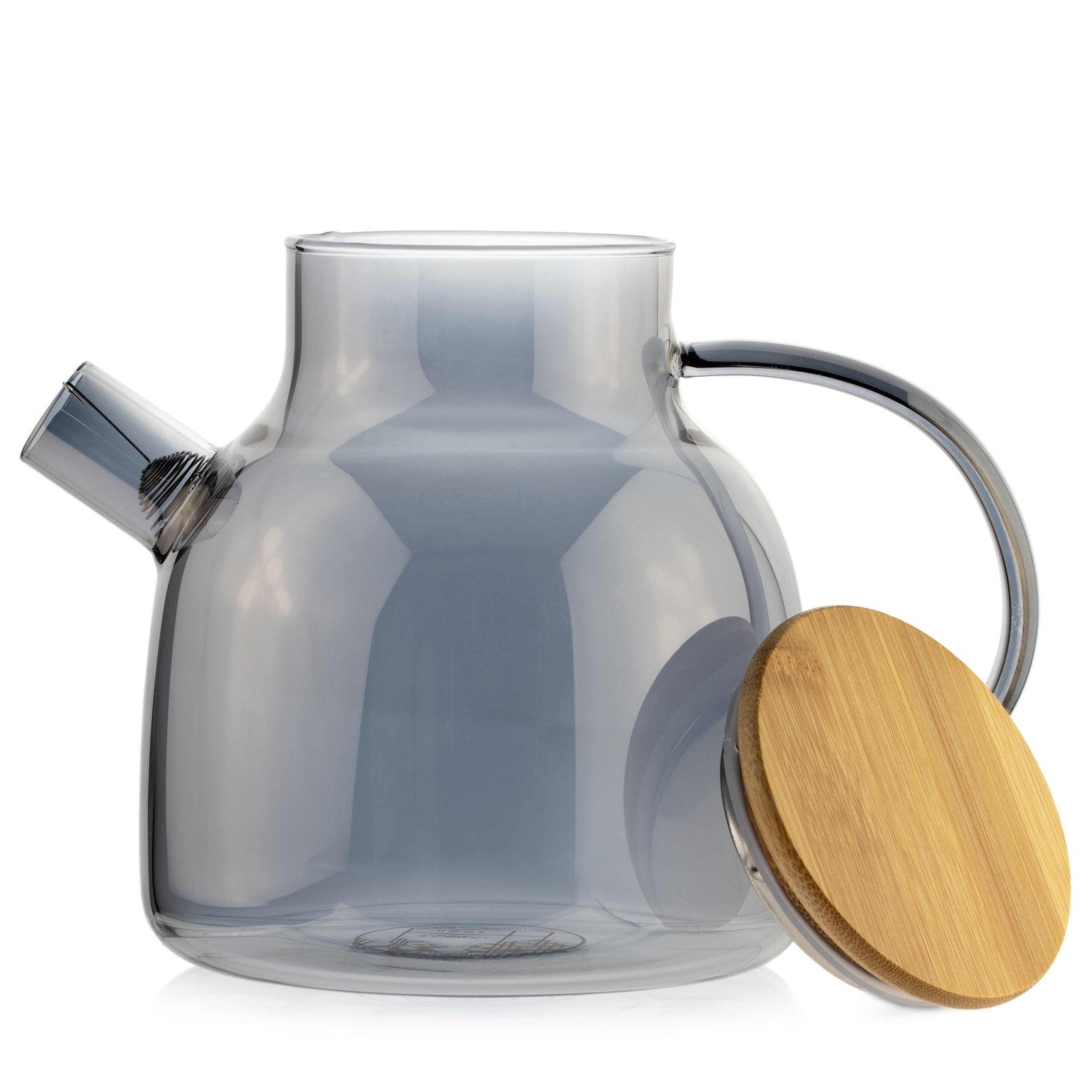 1.2L Borosilicate Glass Teapot with Stainless Steel Infuser - Grey