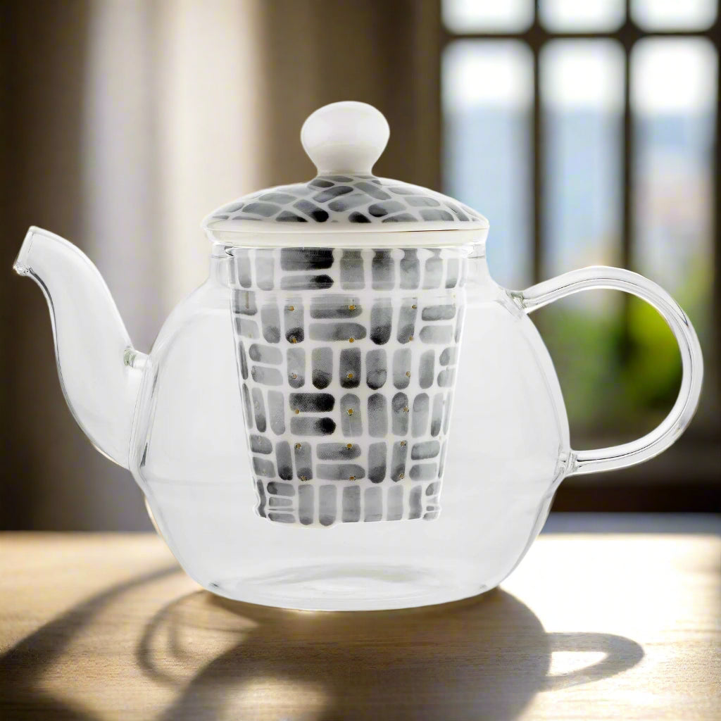 Unique Scandi Home Teapot, 600ml Borosilicate Glass Teapot