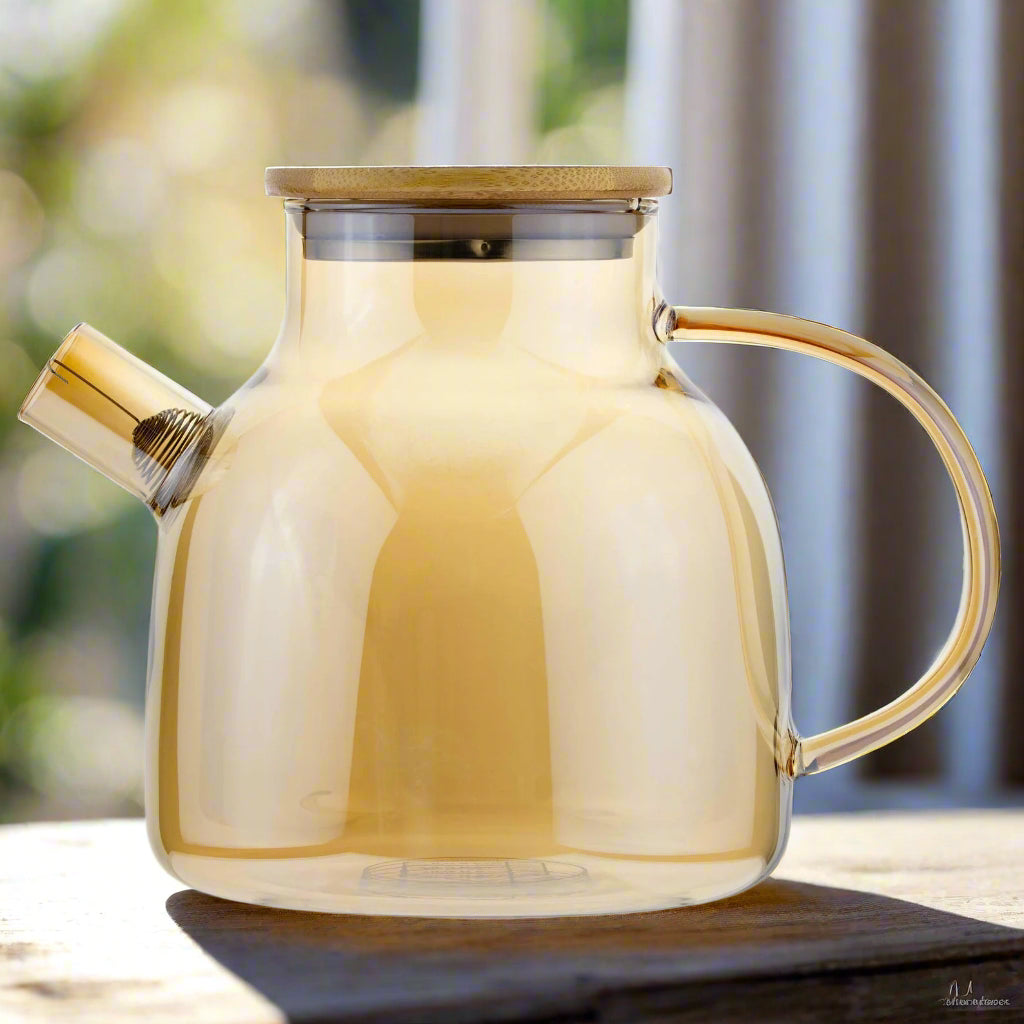 1.2 Litre Borosilicate Glass Designer Teapot with Stainless Steel Infuser