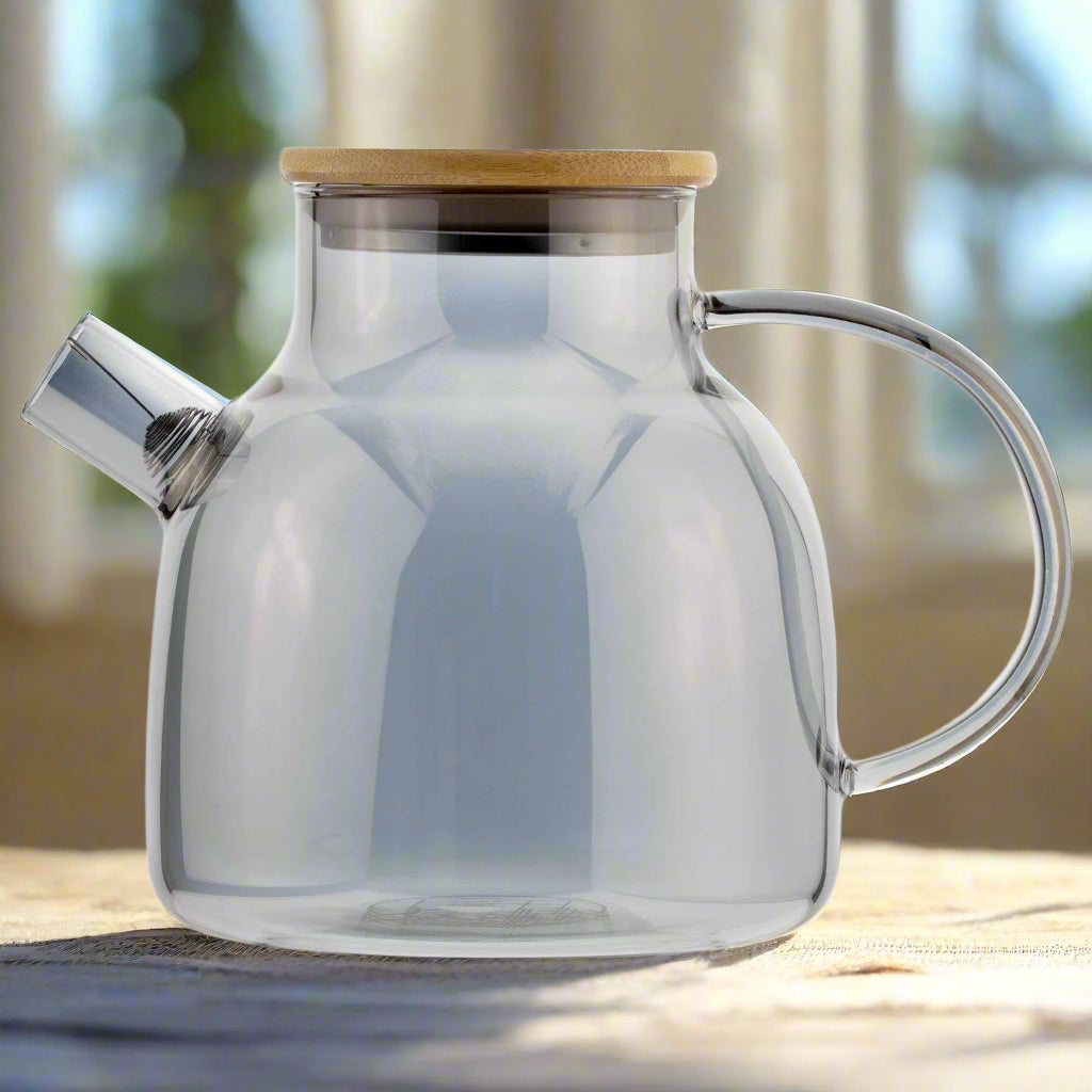 1.2L Borosilicate Glass Teapot with Stainless Steel Infuser - Grey