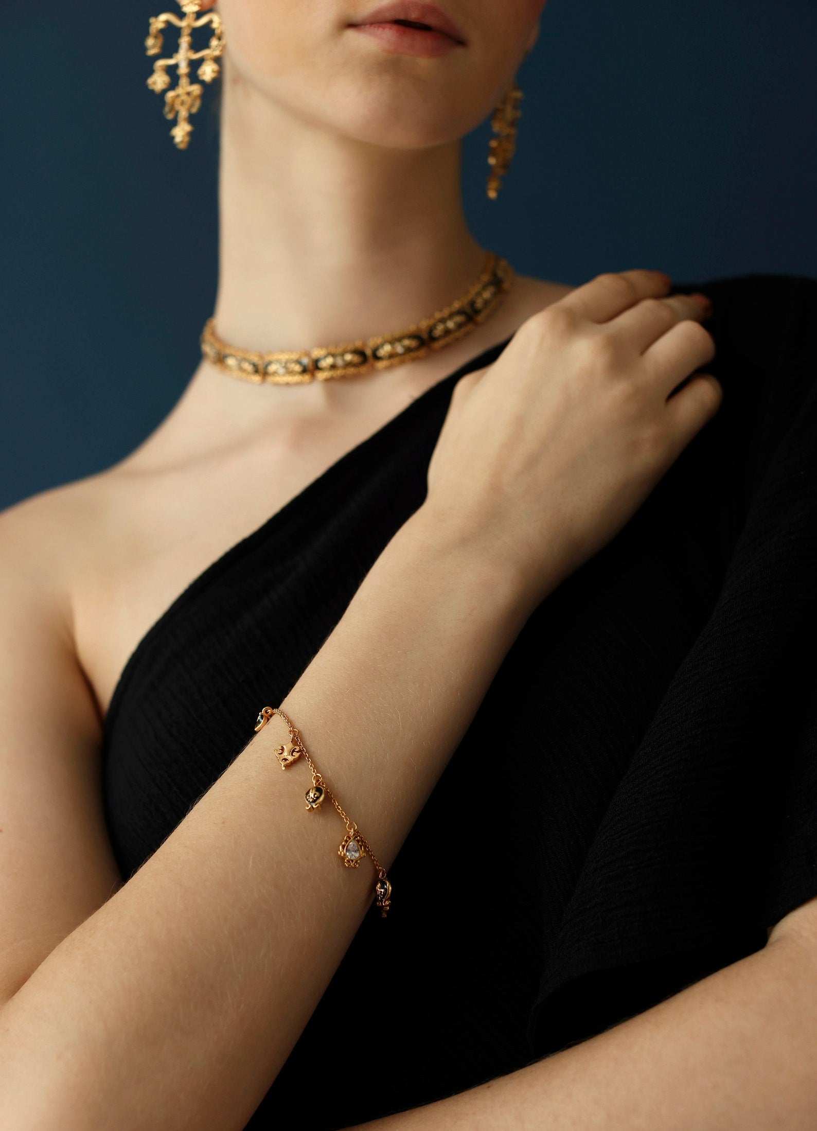 Baroque Charm Bracelet - Dainty Charm Bracelet