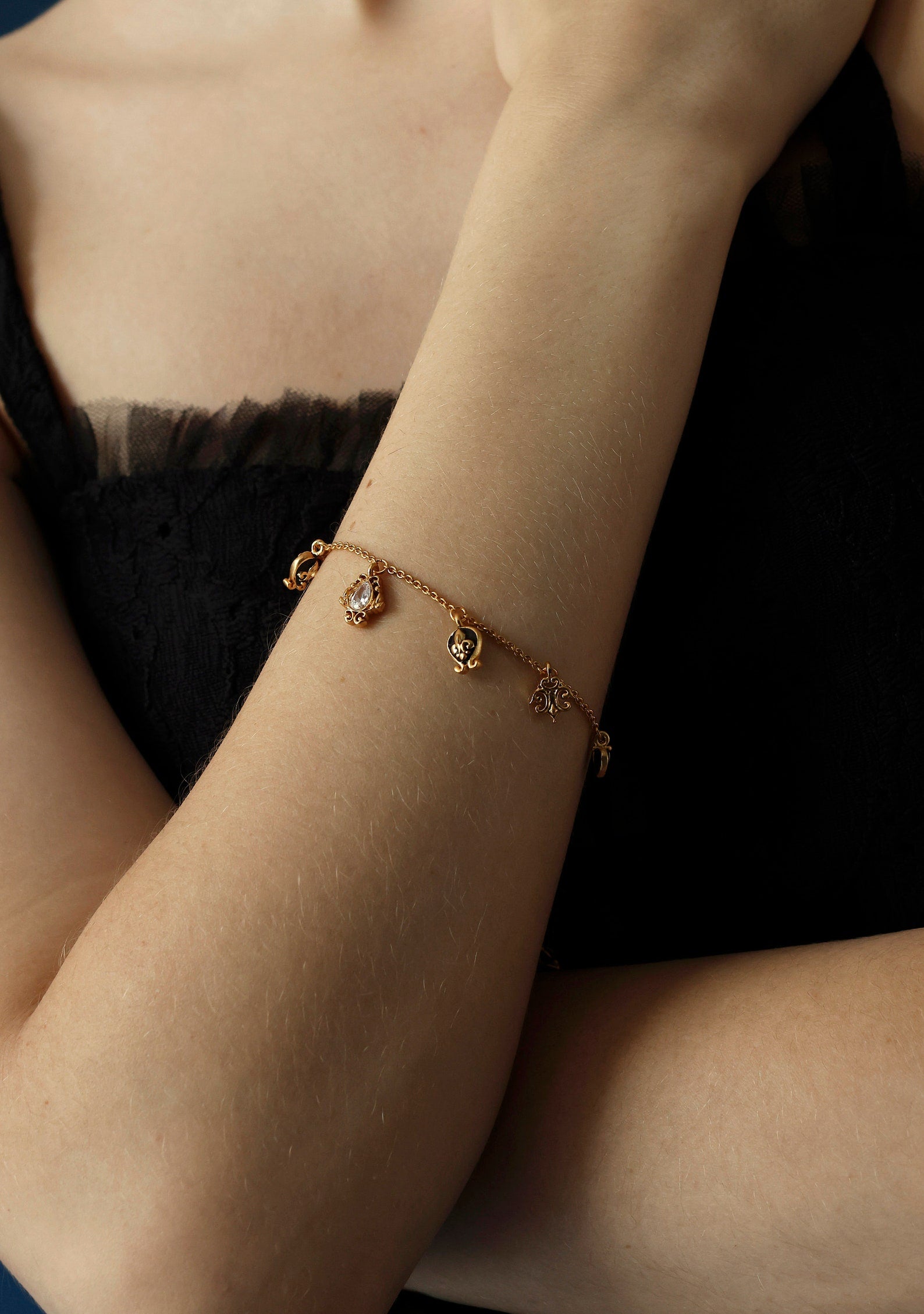 Baroque Charm Bracelet - Dainty Charm Bracelet