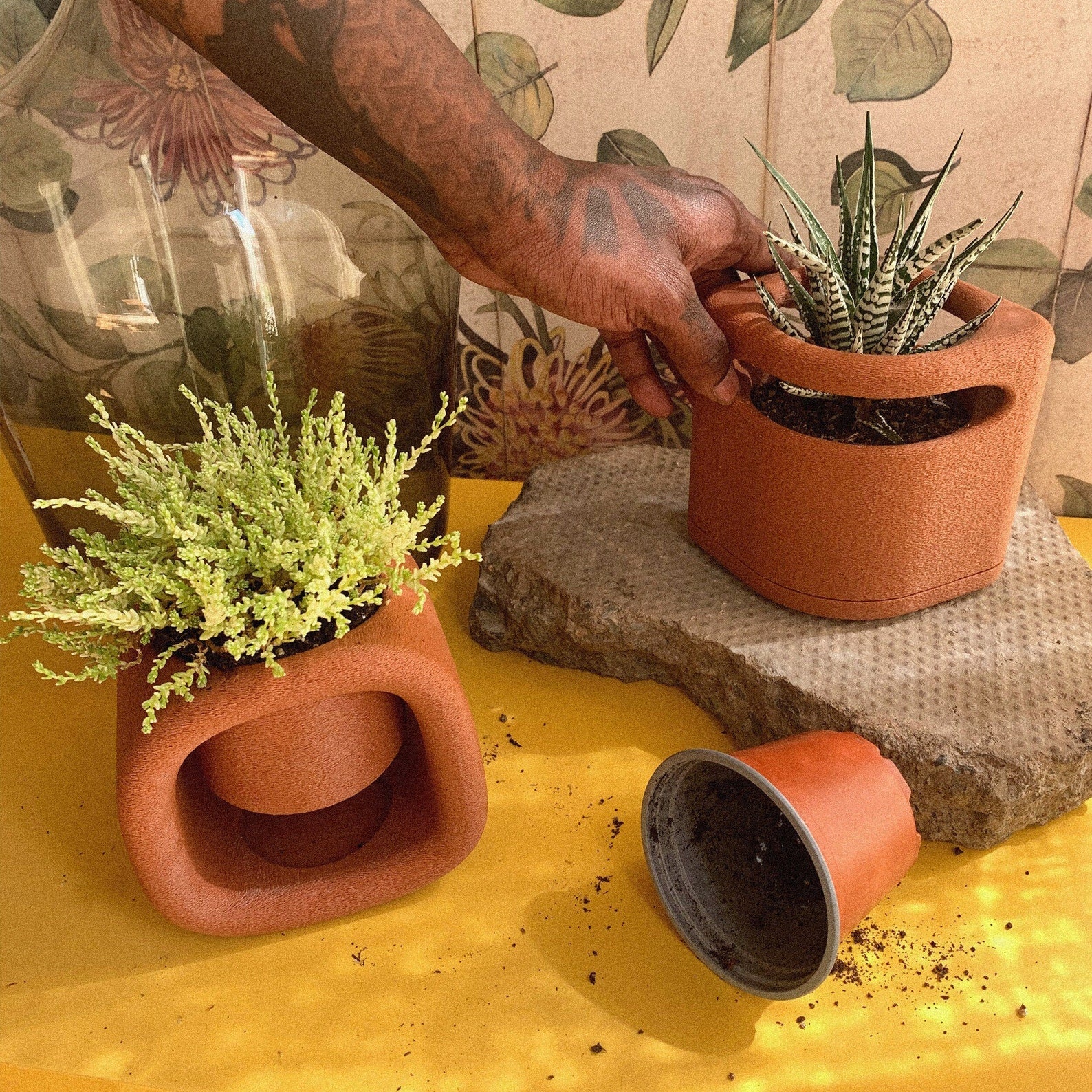 Kyu Burnt Ochre | Minimal Decor | 3D Printed Planter | Eco Friendly |