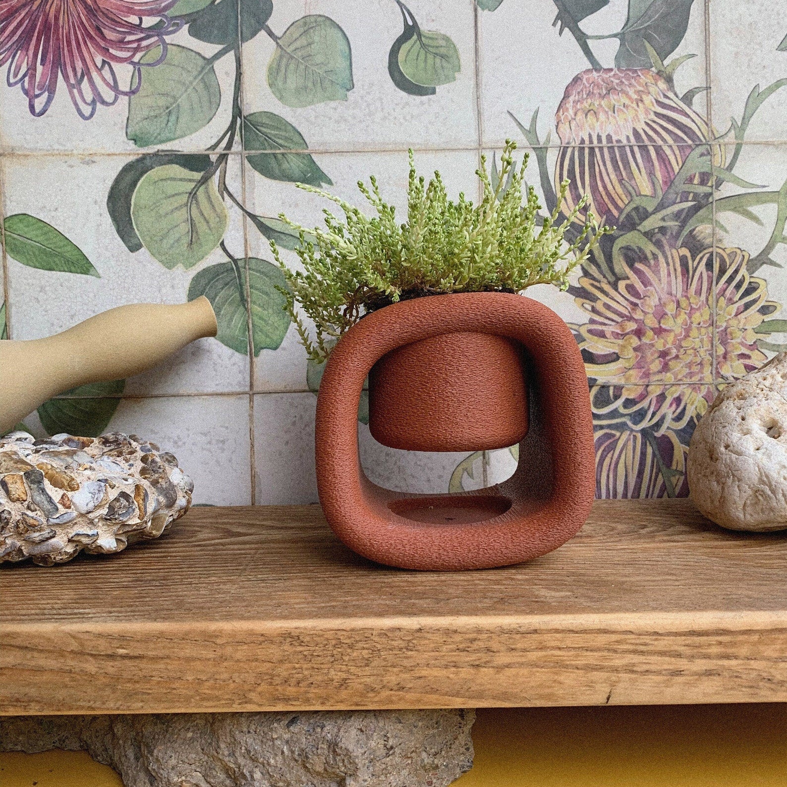 Kyu Burnt Ochre | Minimal Decor | 3D Printed Planter | Eco Friendly |