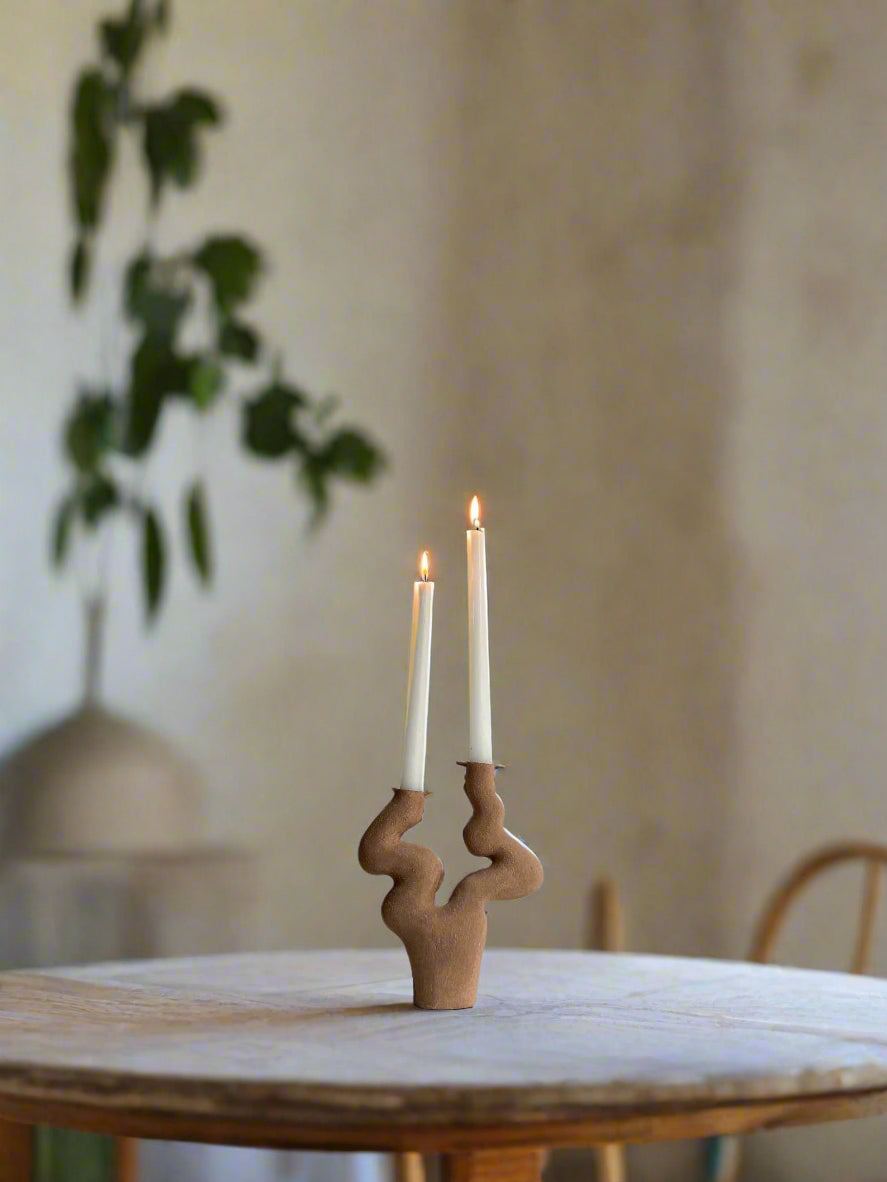 Abstract Ceramic Candlestick | Sculptural Candle holder