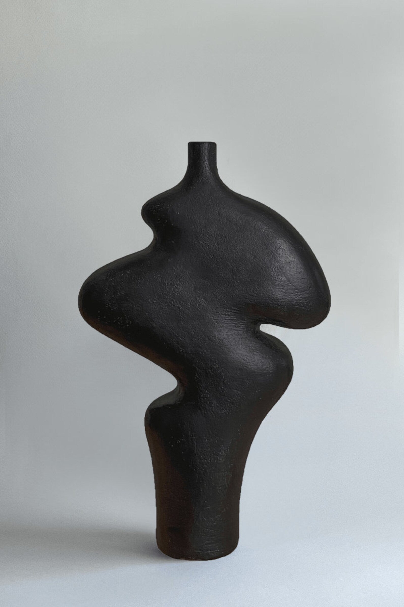 Handmade Ceramic Black Sculpture | Sculptural vase