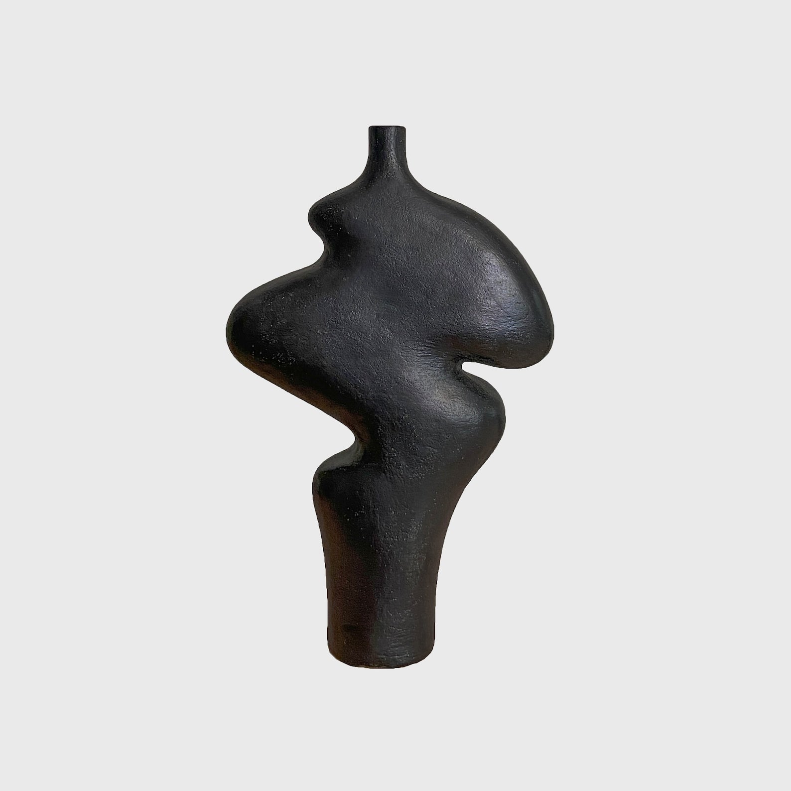 Handmade Ceramic Black Sculpture | Sculptural vase