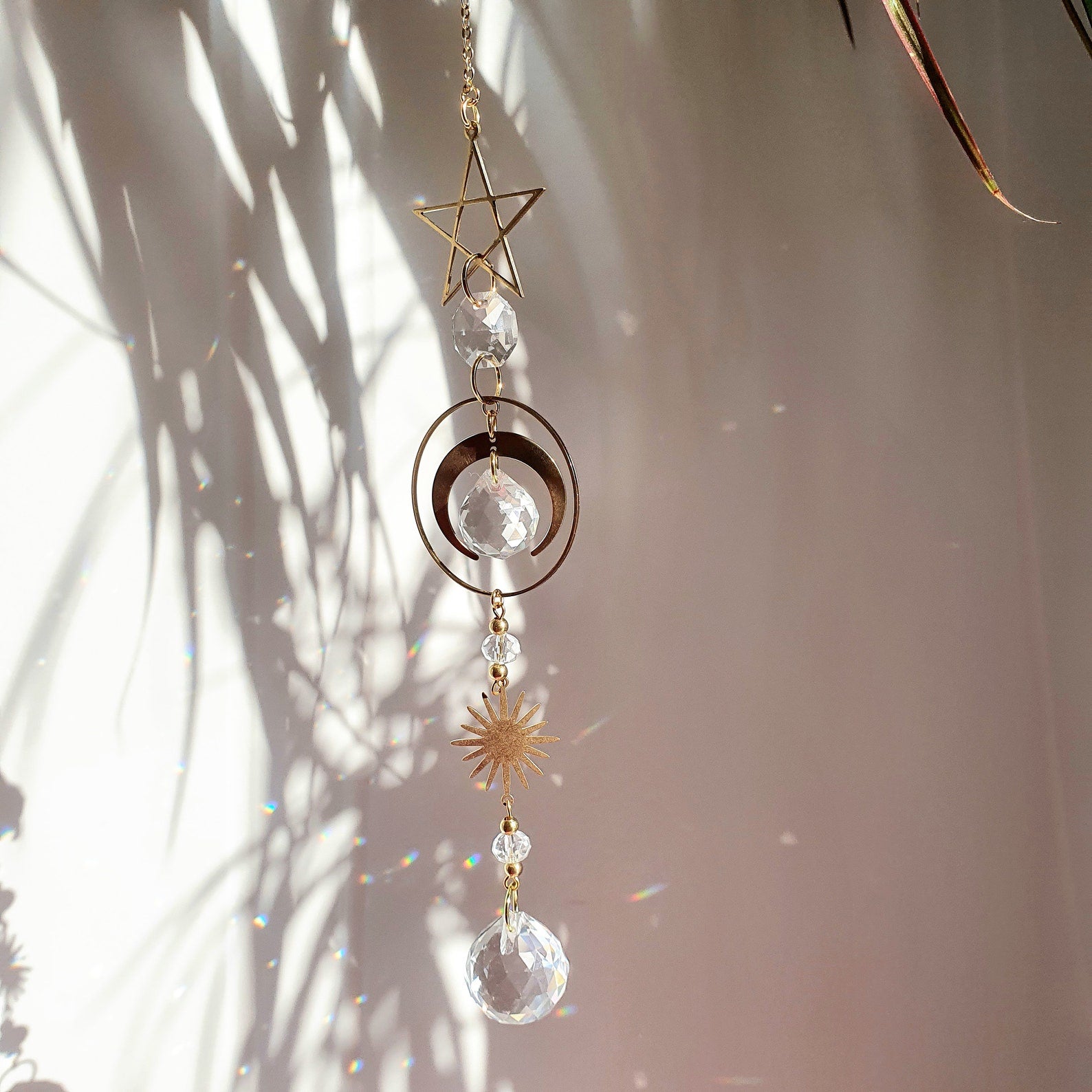 MINISTAR Moon Suncatcher – Feng Shui Crystal Suncatcher