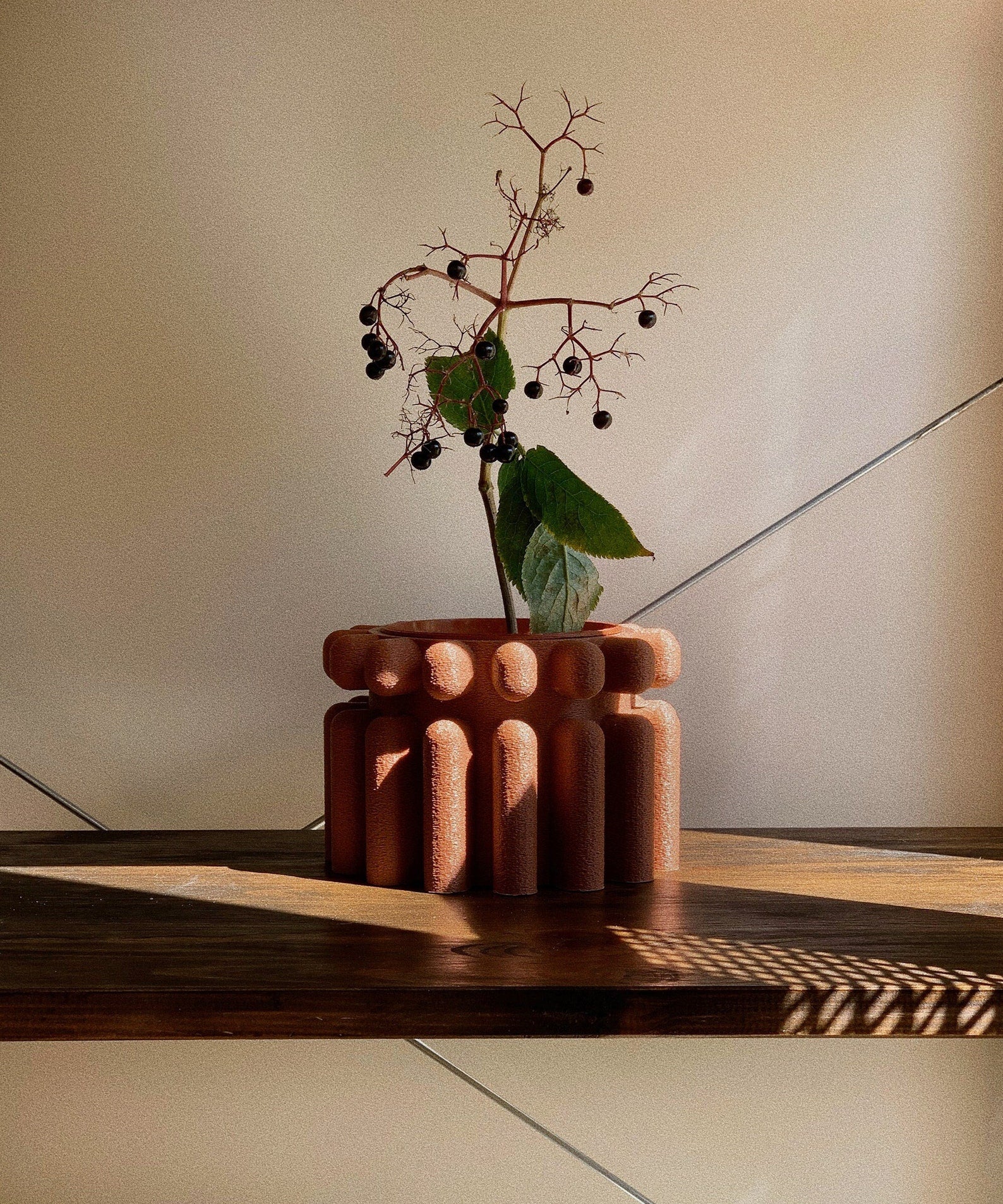 Mono Burnt Ochre | Minimal Decor | 3D Printed Planter 01 | Eco Friendly |