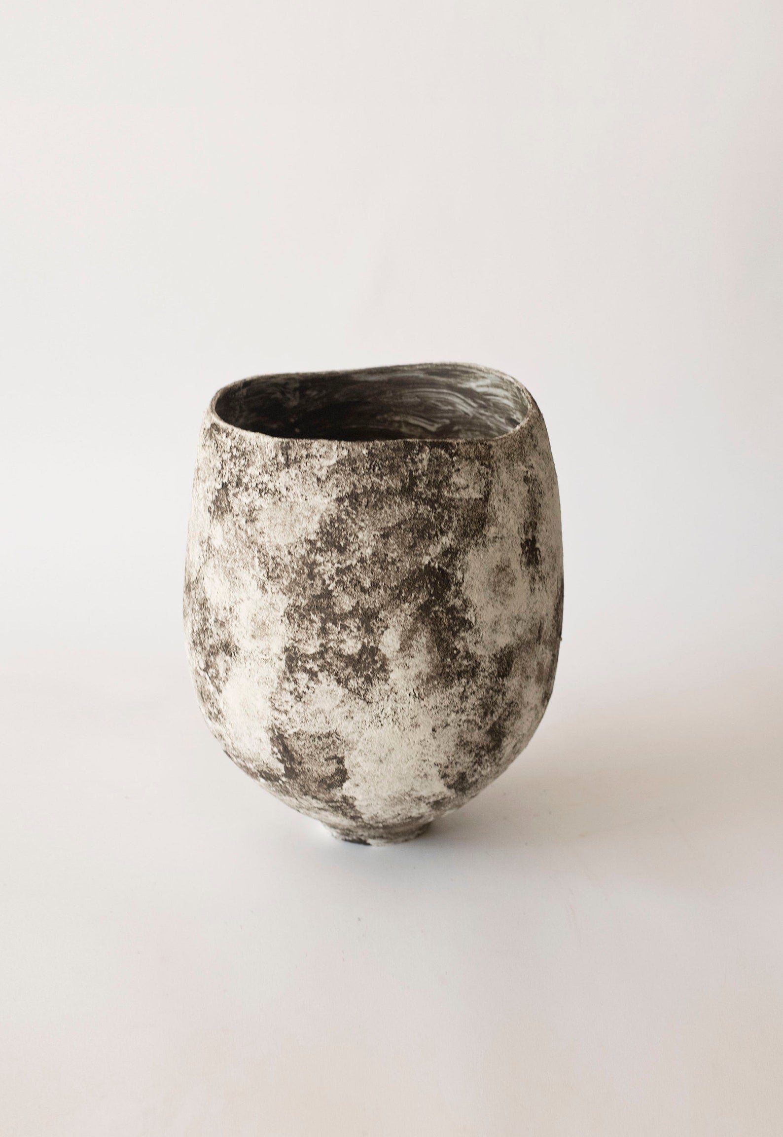 Black and white wabi sabi vase