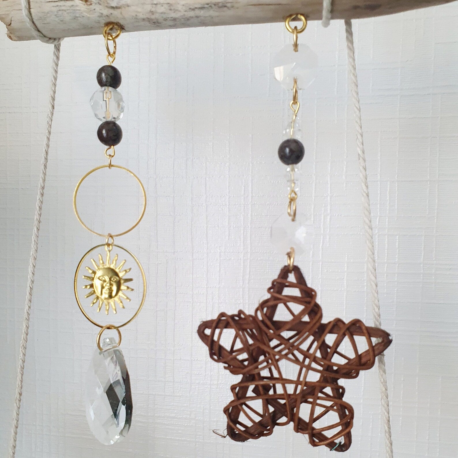Boho driftwood and crystal mobile – CHRISTMAS decoration